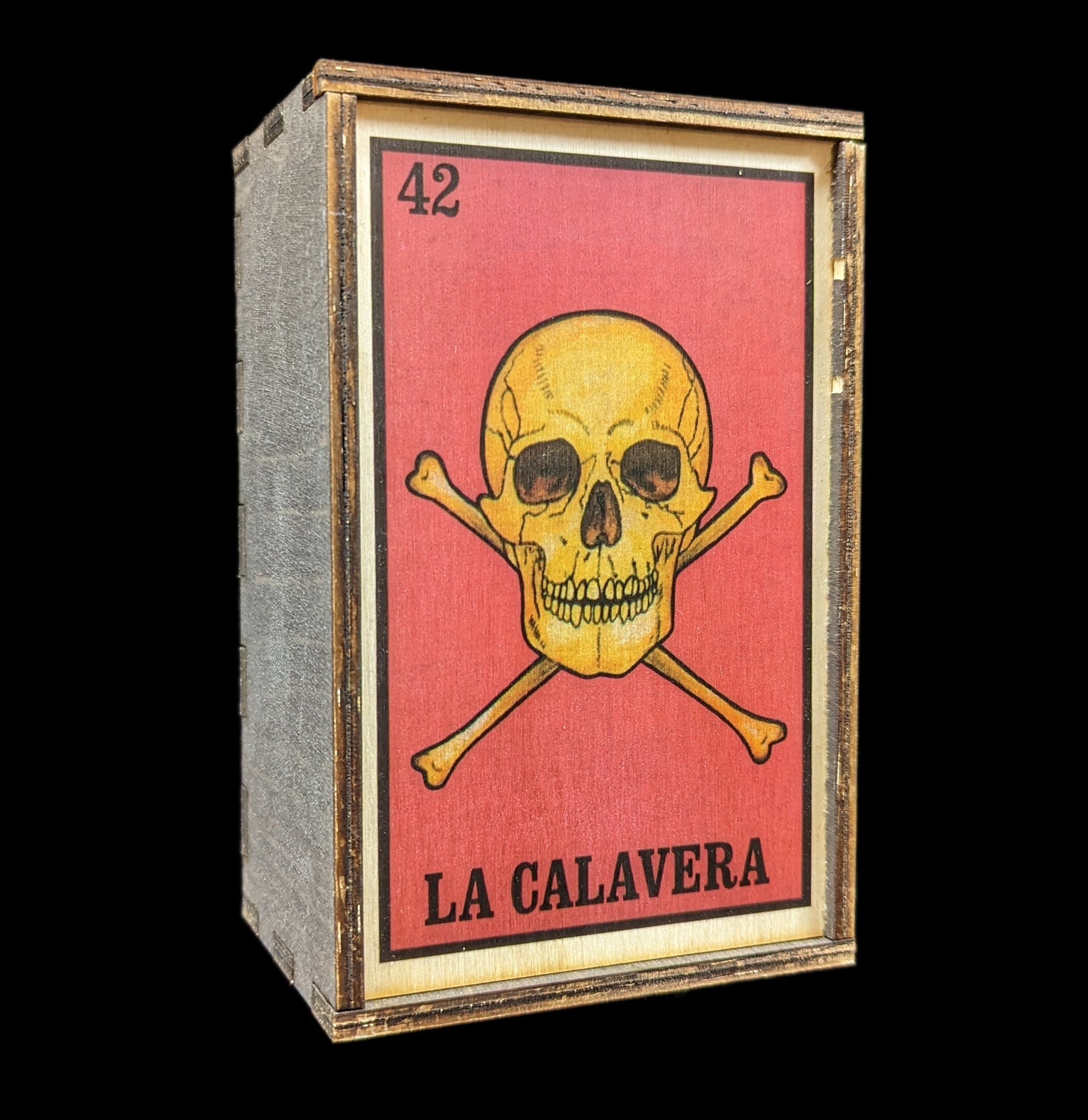 Loteria Calavera Tarot Card Stash Box - Mexican Style Wooden Storage Case for Tarot Cards, Jewelry & Keepsakes - Perfect for Spiritual Readings, Travel & Home Decor