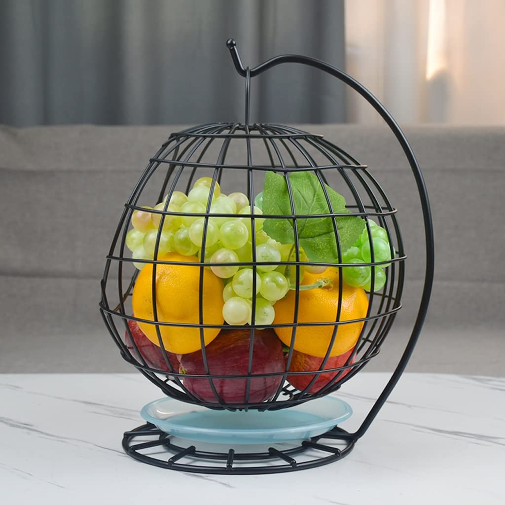 GmlDsg Iron Art Fruit Basket - Stylish Kitchen Countertop Storage for Bananas, Apples & More | Durable Black Fruit Bowl for Home Decor & Table Centerpiece | Perfect for Dining Room, Pantry & Farmhouse Kitchen