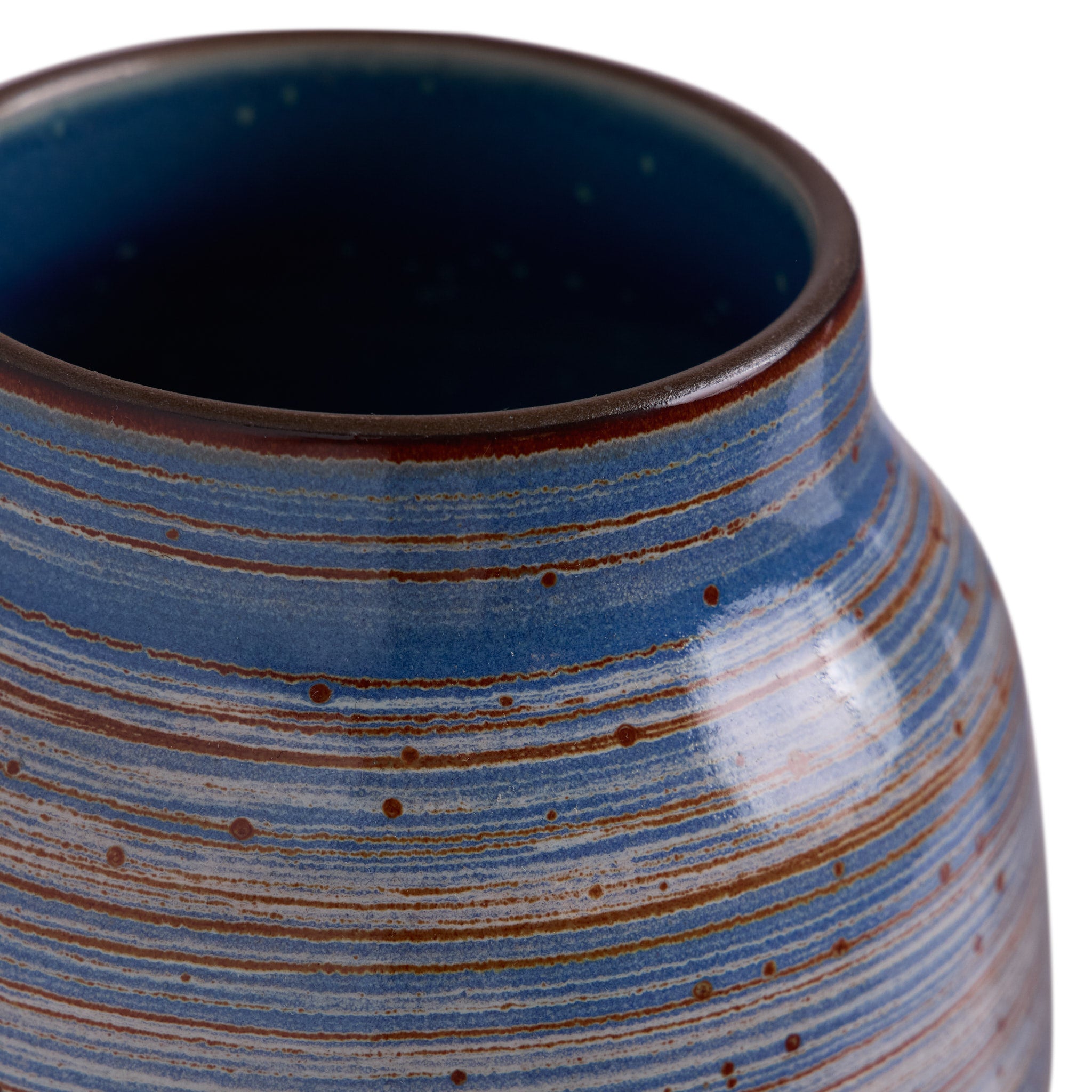 Handmade Wide Wire Combed Opal Vase - Pacific Blue, Buckwheat, Brick Red | Elegant Home Decor for Living Room, Dining Table & Wedding Centerpieces