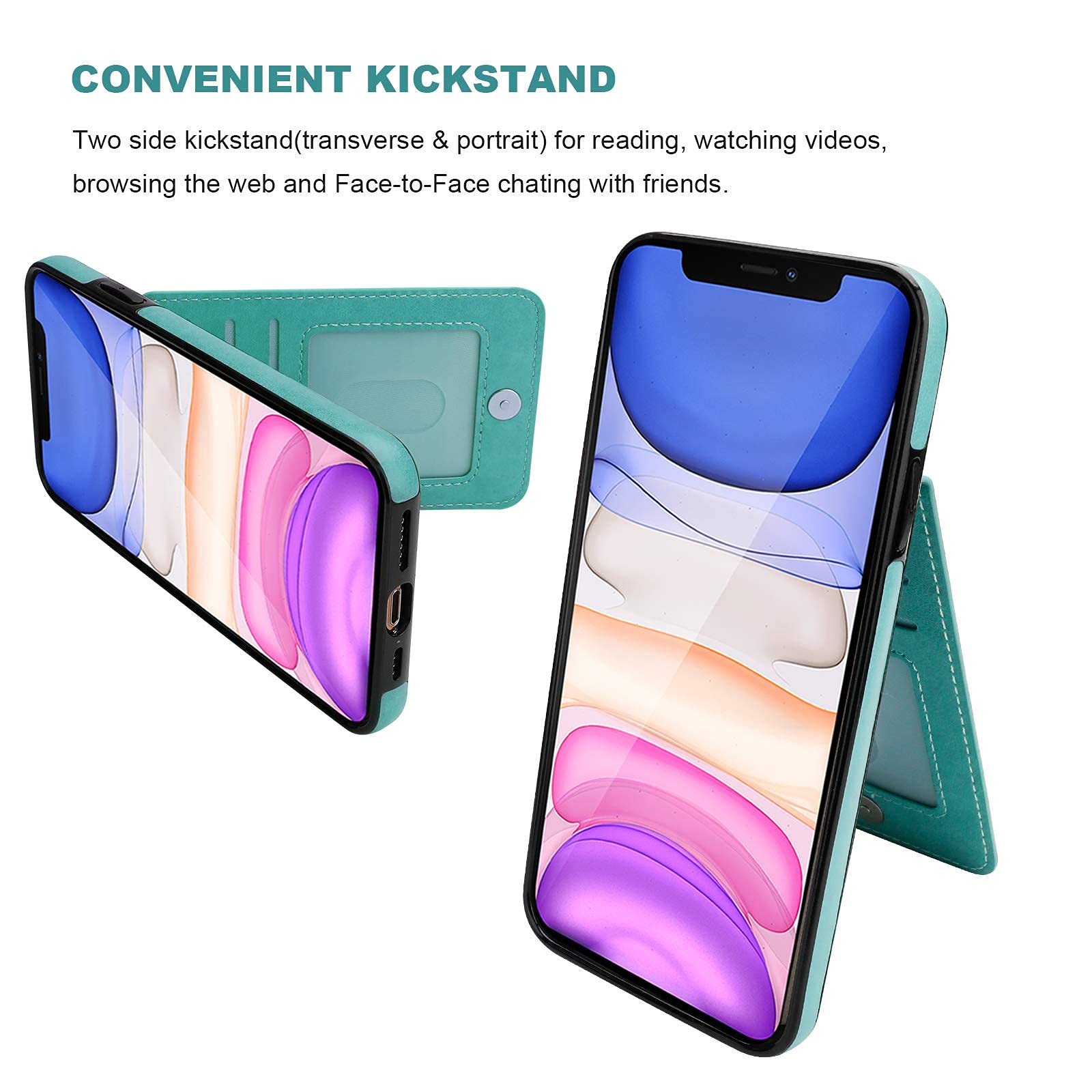Shockproof PU Leather iPhone 11 Pro Max Case with Wallet & Card Holder - 5 Card Slots, Kickstand, Embossed Mandala Flower Design, Protective Flip Cover for iPhone 11 Pro Max 6.5 Inch (Green) | Perfect for Daily Commute, Travel & Hands-Free Viewing