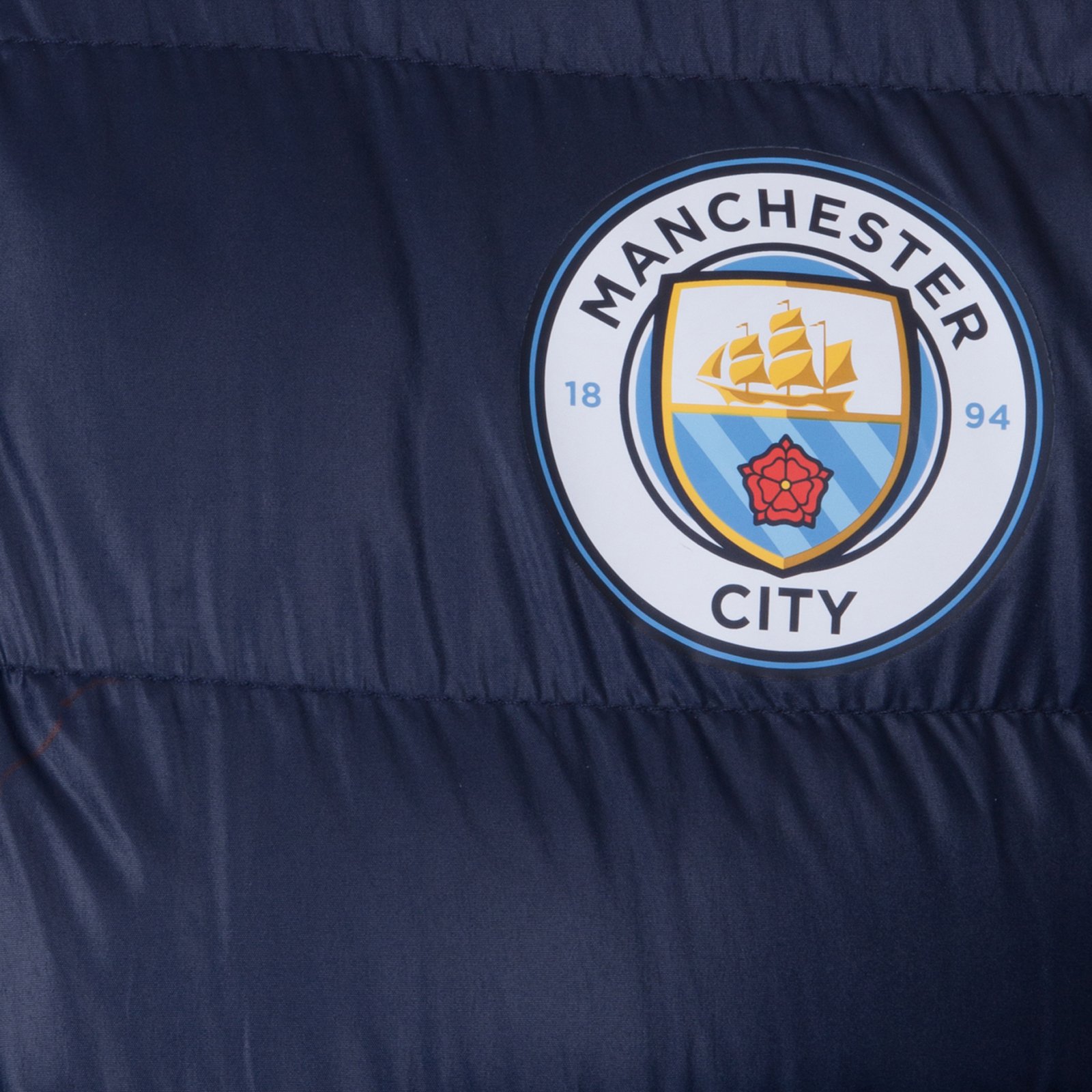 Manchester City FC Official Men's Quilted Hooded Winter Jacket - Soccer Fan Gift, Warm Fleece-Lined Coat for Cold Weather Games & Outdoor Activities
