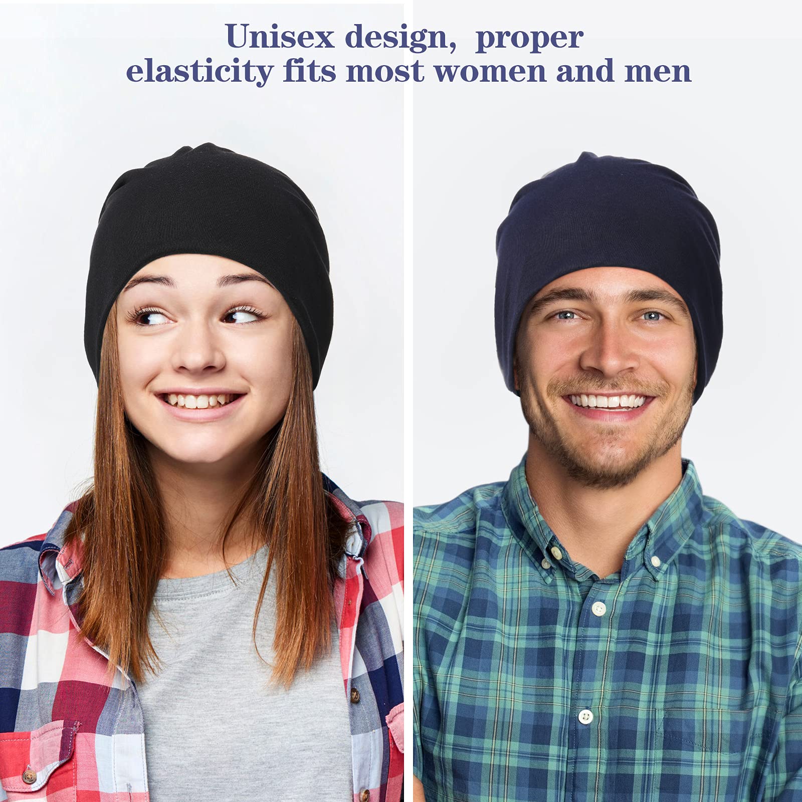5 Pack Unisex Slouchy Beanie Hats for Men & Women - Lightweight Summer Knit Caps, Baggy Soft Chemo Sleep Hats for Cancer Patients - Perfect for Outdoor Activities, Travel & Relaxing at Home