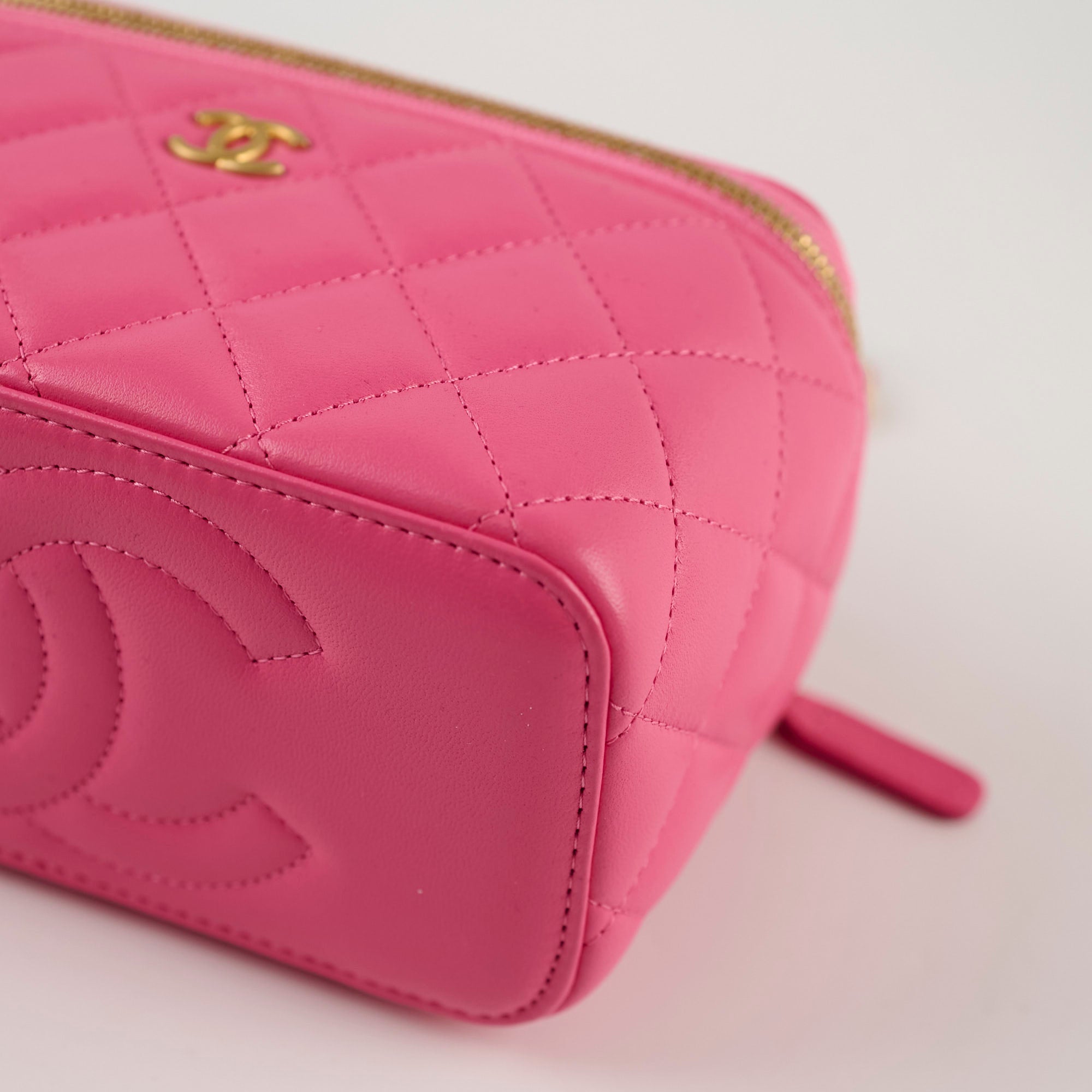 Chanel Pink Vanity Case with Coco Chain - Authentic Luxury Crossbody Bag with Microchip for Women | Perfect for Parties, Date Nights & Special Occasions