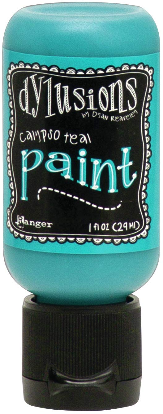Dylusions Paint TE, Calypso Teal - Vibrant Acrylic Paint for Mixed Media Art, DIY Crafts & Scrapbooking - Perfect for Canvas, Paper & Fabric Projects