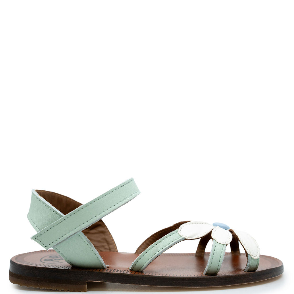 Pepe Mint Flower Velcro Sandals for Women - Comfortable Summer Beach Slides with Adjustable Straps | Perfect for Poolside, Vacation, and Casual Outings