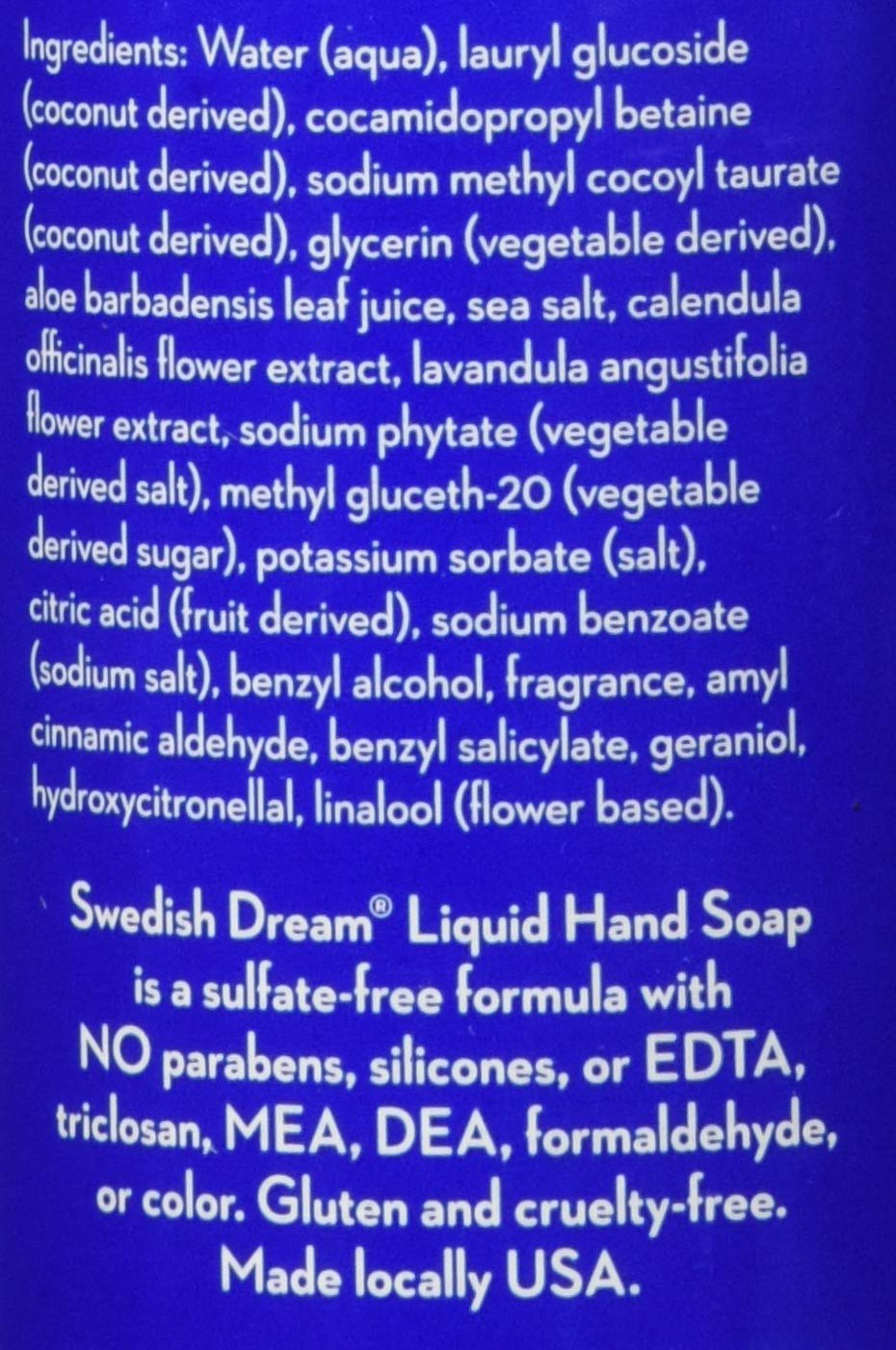 Swedish Dreams Sea Salt Liquid Hand Soap - Moisturizing & Refreshing - Perfect for Bathroom, Kitchen & Travel - 16.9 fl oz