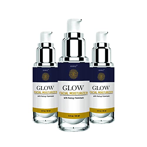 Glow Skin Cream - Anti-Aging Facial Moisturizer with Hyaluronic Acid & Vitamin C - Brightening Serum for Dry Skin - 3 Pack Set - Perfect for Night Routine & Daily Skincare Regimen
