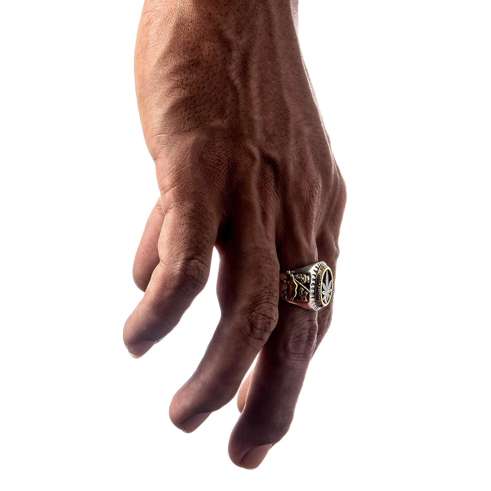Sterling Silver Marijuana Leaf Ring for Women & Men - 925 Silver Cannabis Jewelry - Perfect for 420 Gifts, Stoner Accessories & Hippie Fashion
