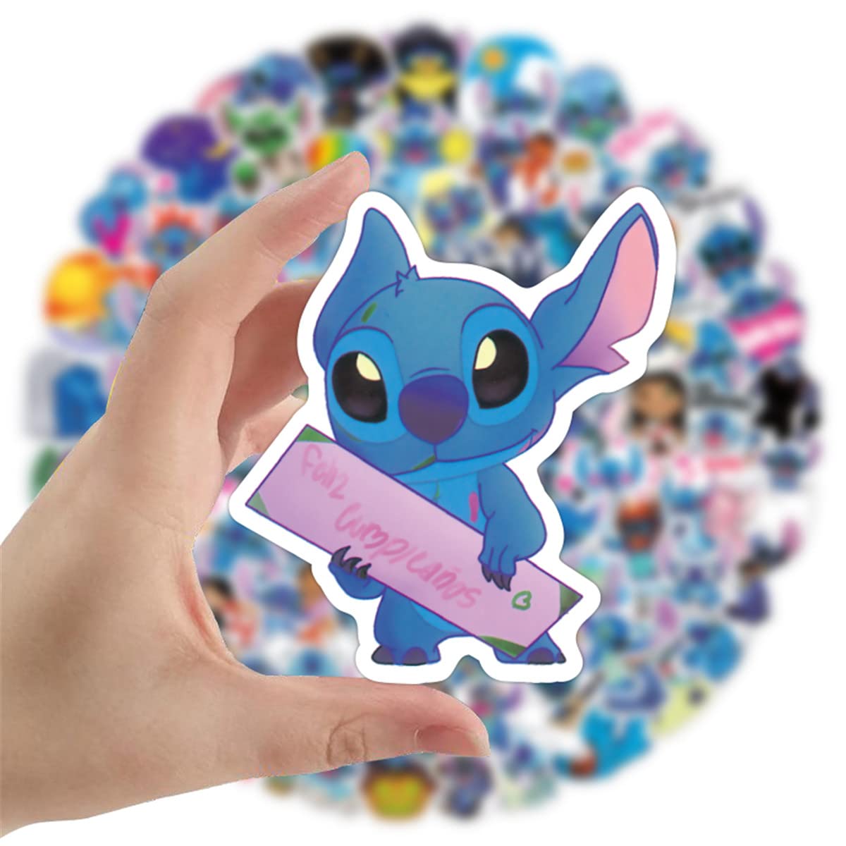 100 Pcs Waterproof Lilo & Stitch Vinyl Stickers - Reusable Decals for Water Bottles, Laptops, Phones, Helmets & More - Fun DIY Decor for Kids & Teens (Perfect for School, Travel & Personalizing Belongings)