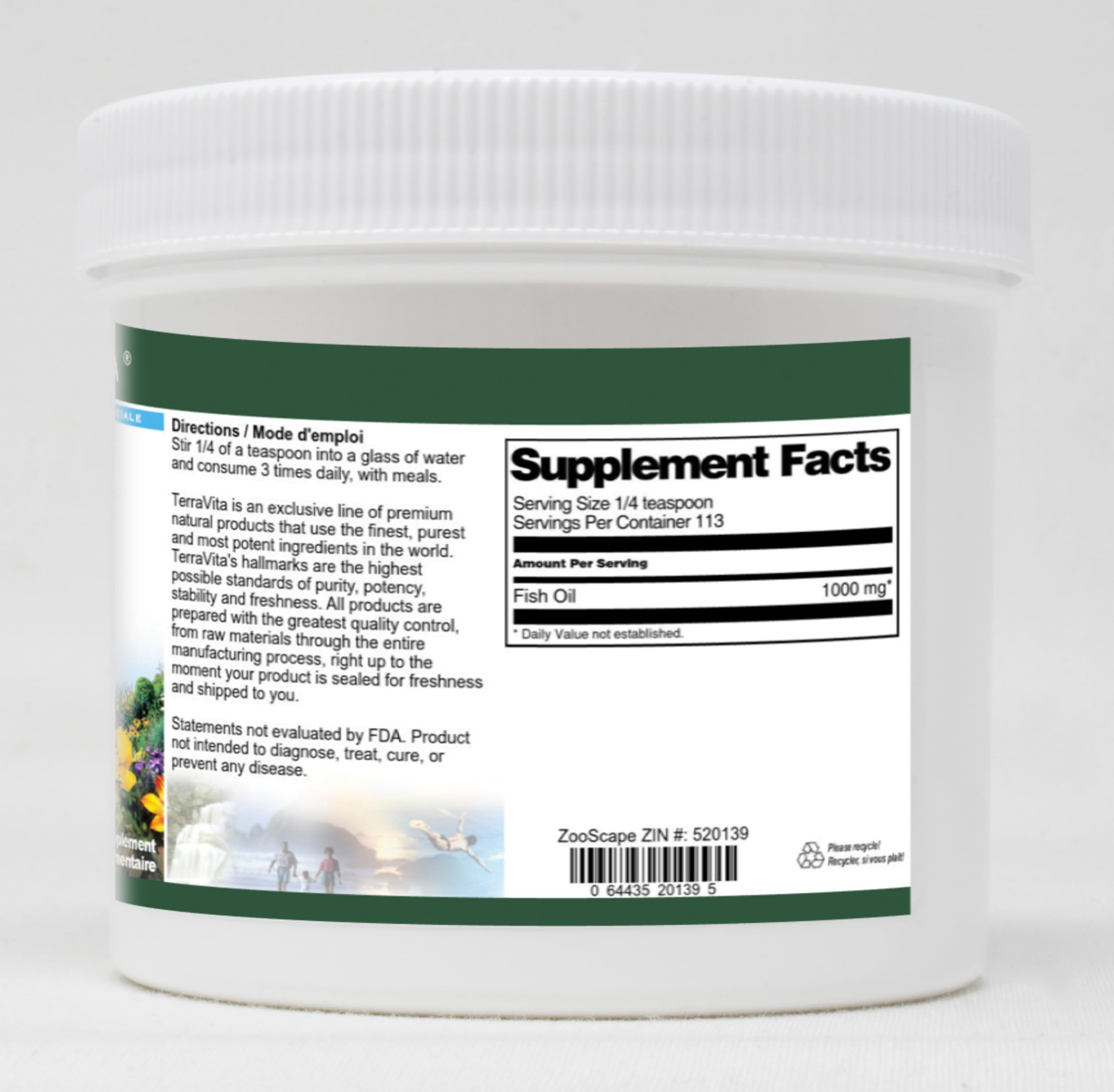 Premium Omega-3 Fish Oil Powder (4 oz per Bottle, 3-Pack) - Supports Heart & Brain Health - Ideal for Smoothies, Baking & Daily Supplement Routine