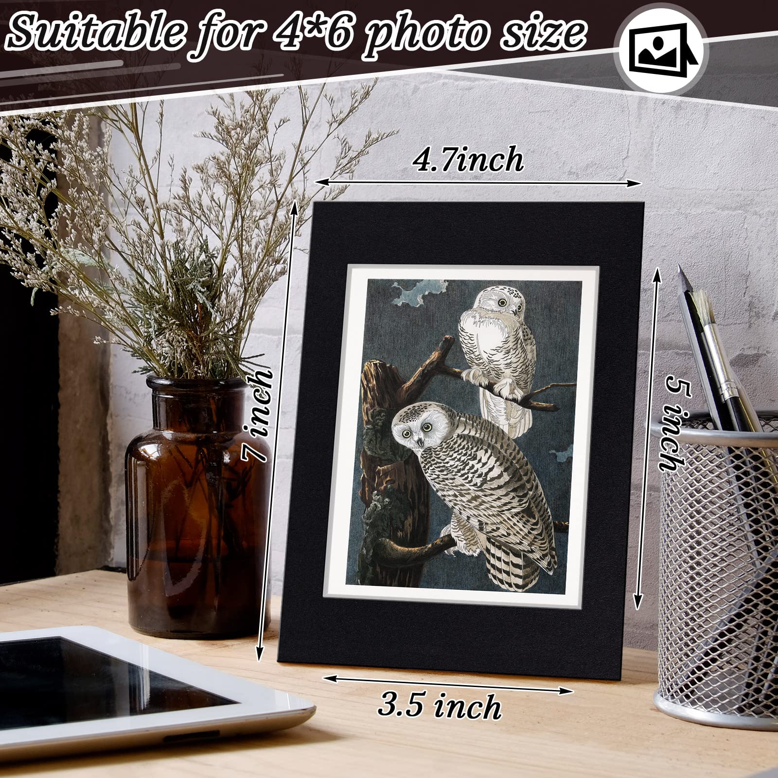 Juexica 100-Pack 4x6 Black Cardboard Photo Frames with Easel Stand - DIY Picture Frames for Family Photos, Art Displays, Christmas Decor, Graduation & Wedding Memories - Perfect for Home, Office & Event Decorations