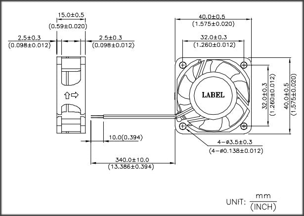 Delta 40x40x15mm 12V High Speed Ball Bearing Cooling Fan - AFB0412HHB Bare Wire for PC Case, Electronics Cooling & DIY Projects