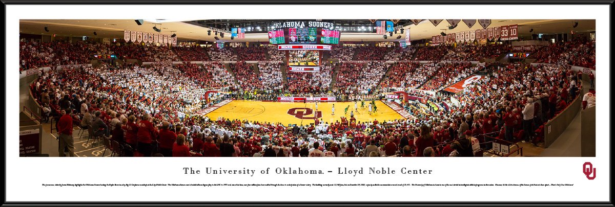 Oklahoma Sooners Basketball Poster - Blakeway Panoramas College Sports Wall Art for OU Fans - Perfect for Game Room, Dorm Decor & Sports Memorabilia Collection