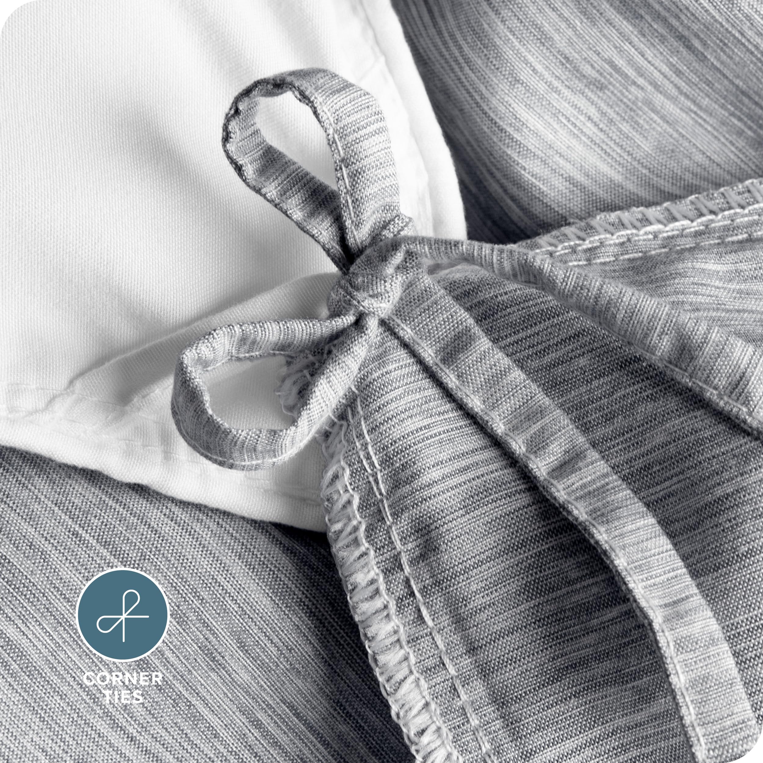 Premium 1800 Thread Count Super Soft Duvet Cover Set - King/California King Size - Lightweight & Breathable Heathered Charcoal Textured Bedding for All Seasons | Perfect for Master Bedroom, Guest Room & Luxury Hotels