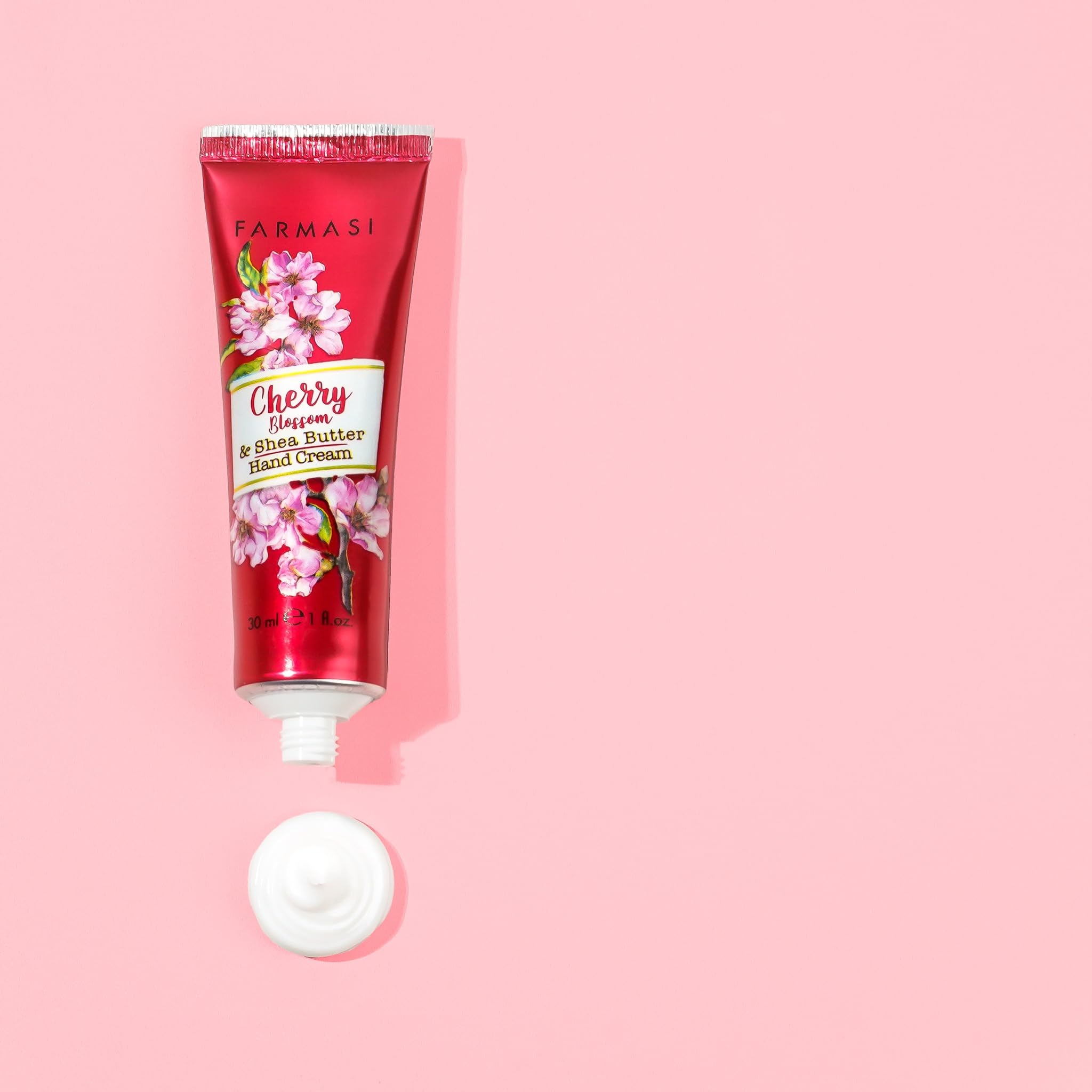 Farmasi Cherry Blossom & Shea Butter Hand Cream - 30ml/1 fl.oz. Moisturizing Hand Lotion for Dry Skin - Perfect for Office, Travel & Daily Hydration