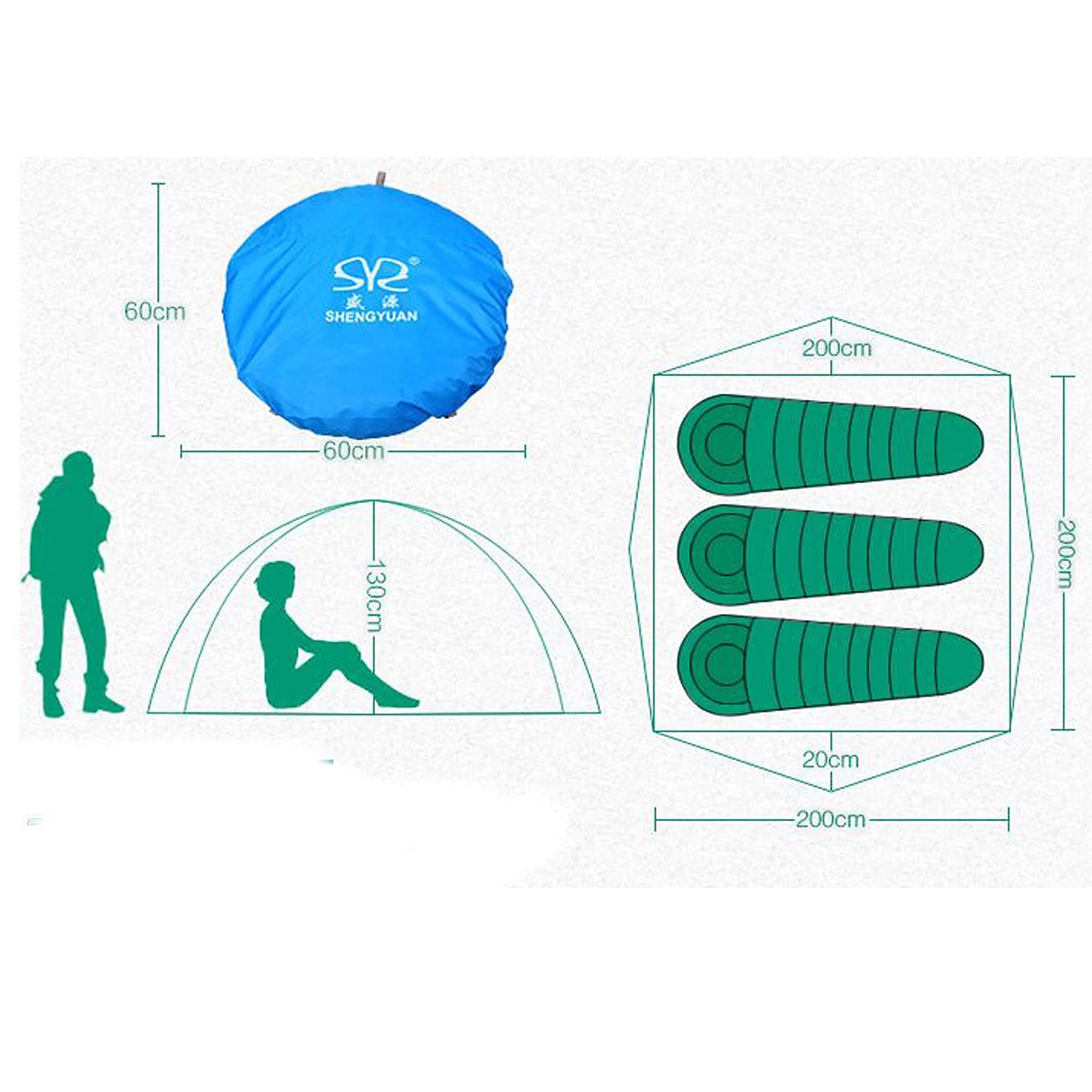 2-Person Automatic Pop-Up Camping Tent - Waterproof Instant Setup for Outdoor Hiking, Backpacking & Rainy Weather Adventures