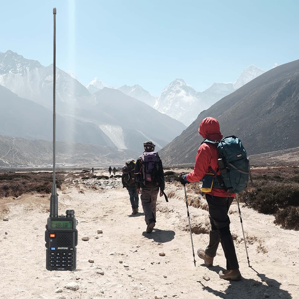 Dual Band VHF UHF 144/430MHz SMA-Female Ham Radio Antenna for Baofeng UV-5R, UV-82, Quansheng UVK5, Kenwood & Retevis Walkie Talkies - 1 Pack - Perfect for Outdoor Adventures, Emergency Communication & Hobbyist Use