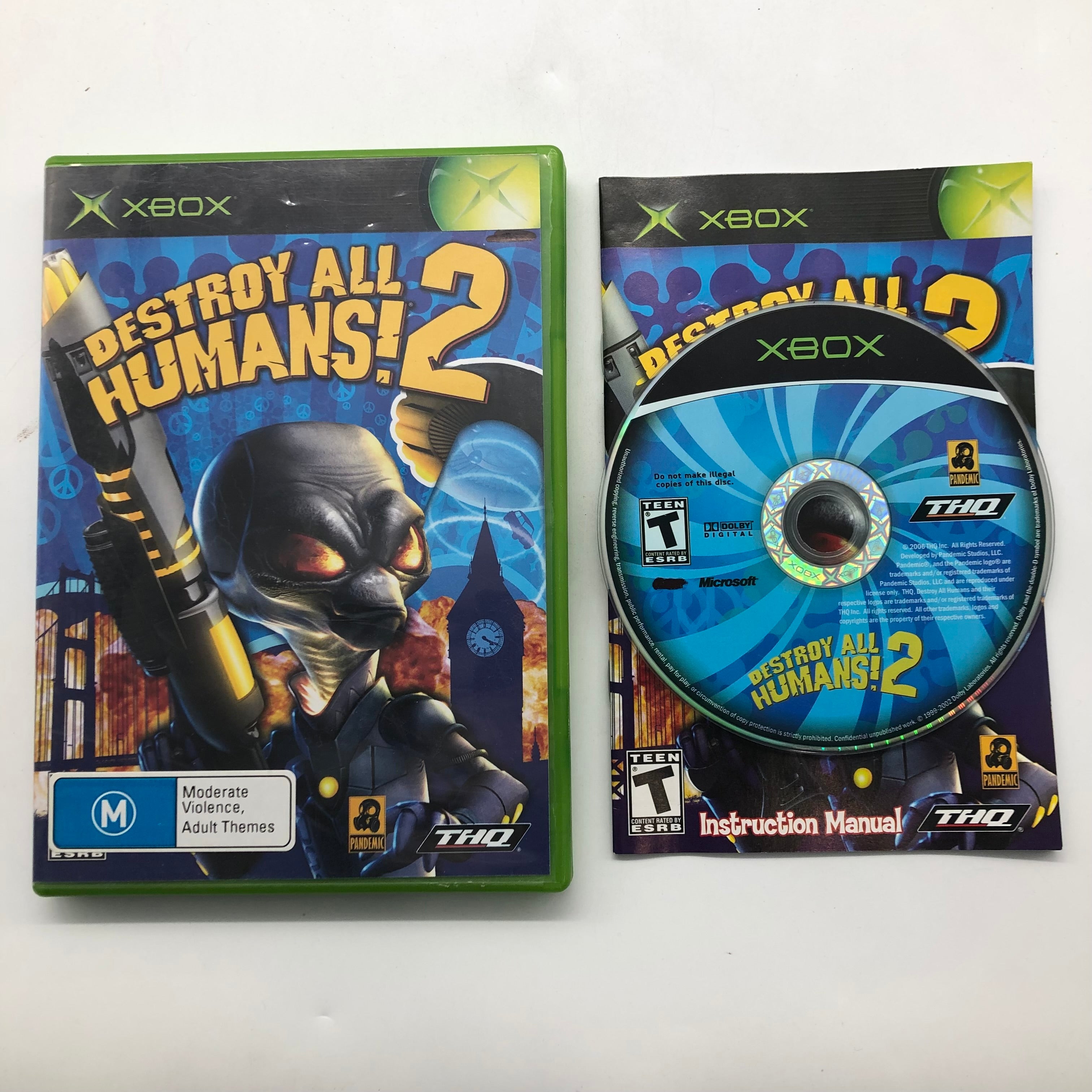 Destroy All Humans 2 - Xbox Original Game with Manual (PAL Version) - Classic Sci-Fi Action Adventure for Xbox Gaming Enthusiasts