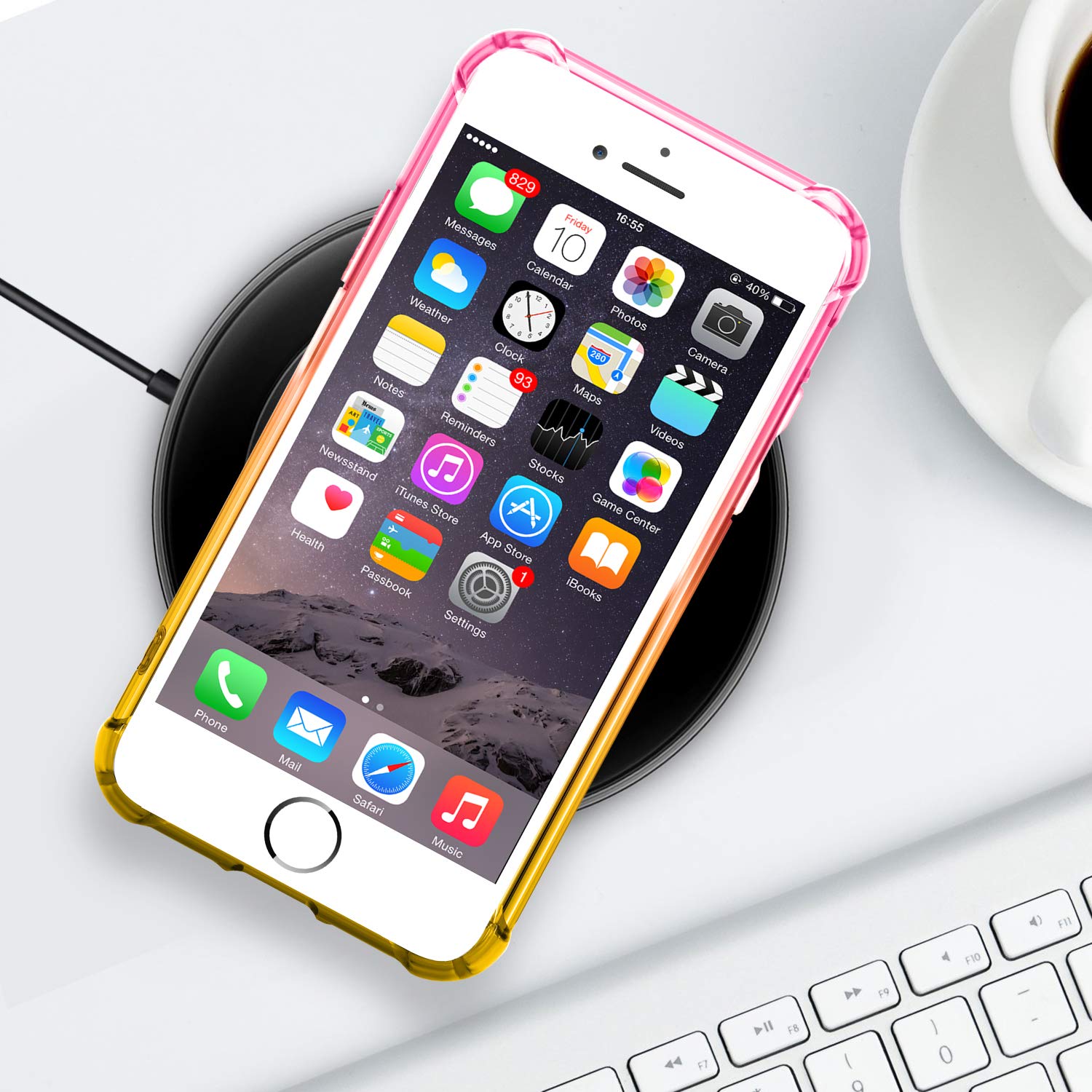 Premium Clear iPhone SE 2020/8/7 Case - Slim Shockproof Protective Cover with TPU Bumper & Hard PC Back | Anti-Scratch Cute Pink Gold Design for 4.7 Inch iPhones | Perfect for Everyday Use, Travel & Work Protection