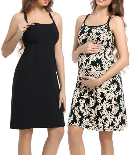 A2-black+leaf Print (Tank Dress 2-pack)