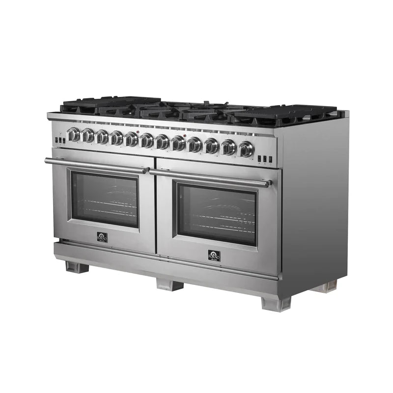 60 Inch Capriasca Gas Range with 10 Burners & 200,000 BTUs - Professional Stainless Steel Commercial Stove for Restaurants, Catering & Home Kitchens - Model FFSGS6260