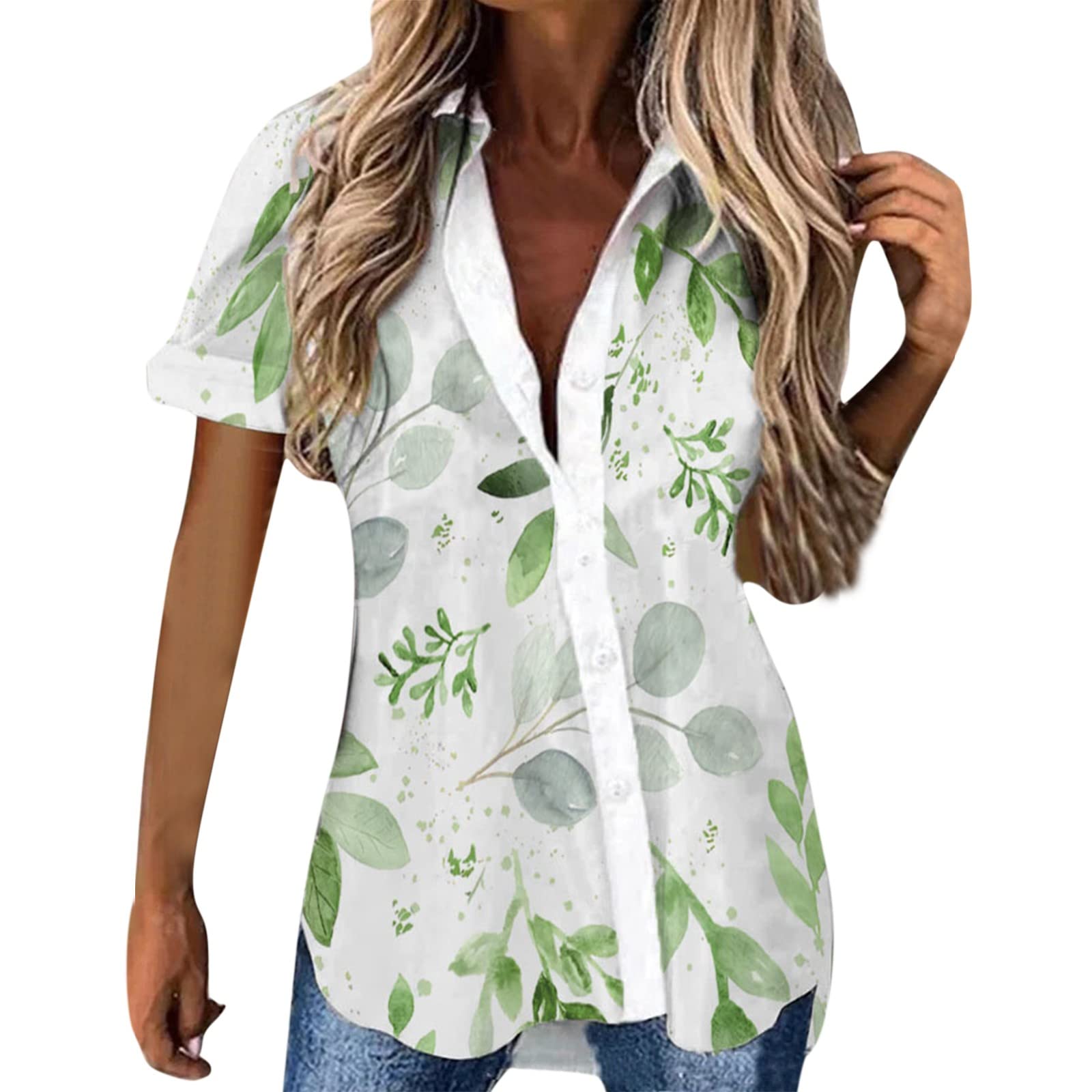 Women's Summer Tops - Sexy V-Neck Short Sleeve Blouse with Twist Front Detail, Loose Fit Dolman Shirt for Casual & Dressy Occasions | Perfect for Office, Date Night & Summer Outings