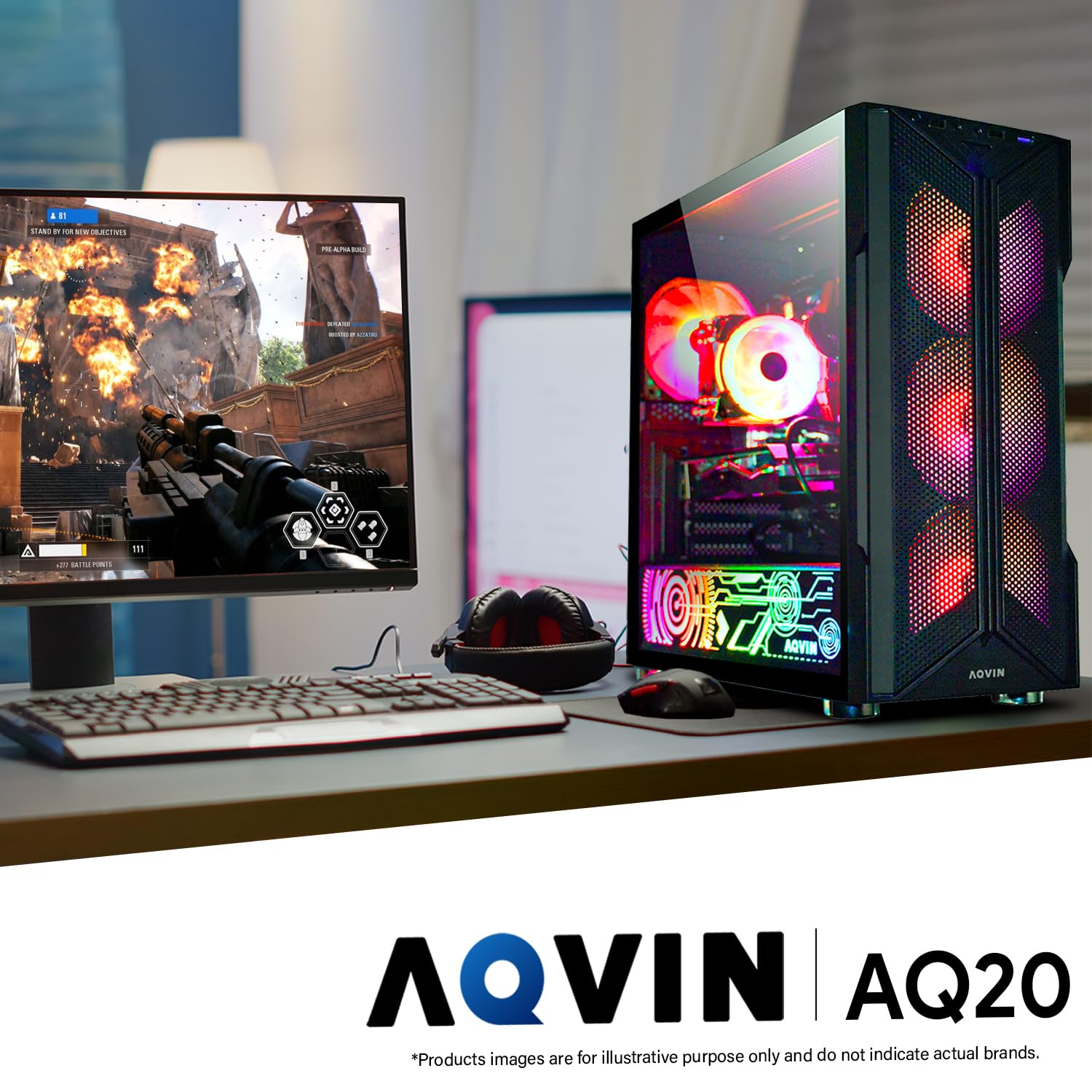 AQVIN Gaming PC - Hexa Core i7, RTX 3060 12GB, 32GB RAM, 1TB SSD for Pro Gamers