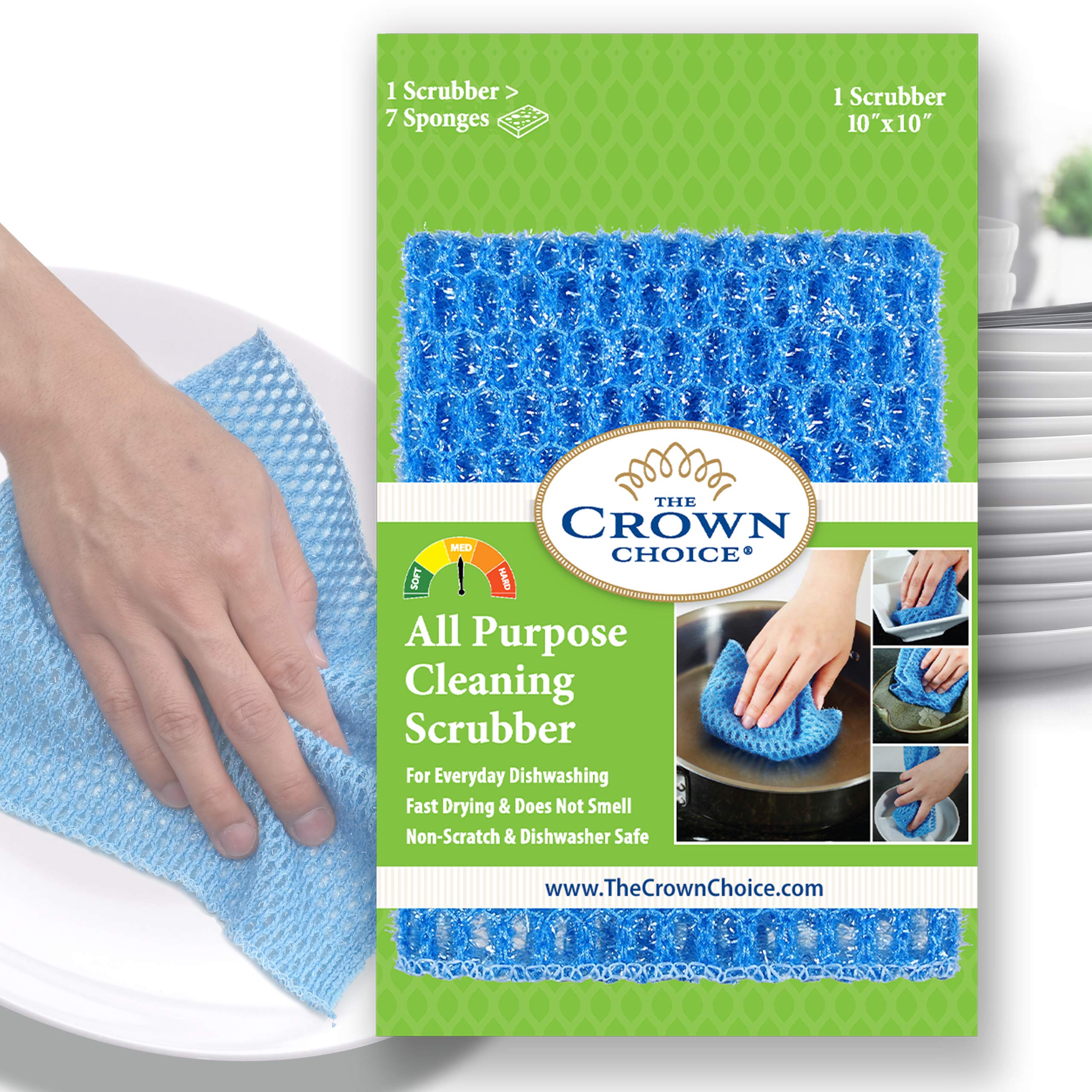 Eco-Friendly Dish Scrubbers - Non-Scratch Kitchen Sponge Alternative for Washing Dishes - Reusable Cleaning Pads Replace Sponges - Durable Scrubbing Cloth for Pots, Pans & Cookware - Perfect for Daily Dishwashing and Tough Grease Removal