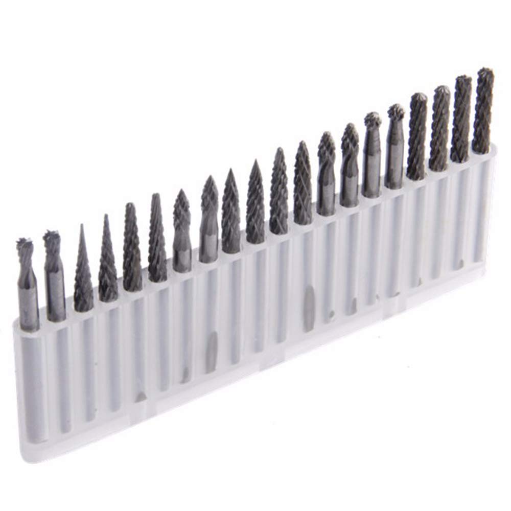 20pcs Solid Carbide Burr Set - 1/8