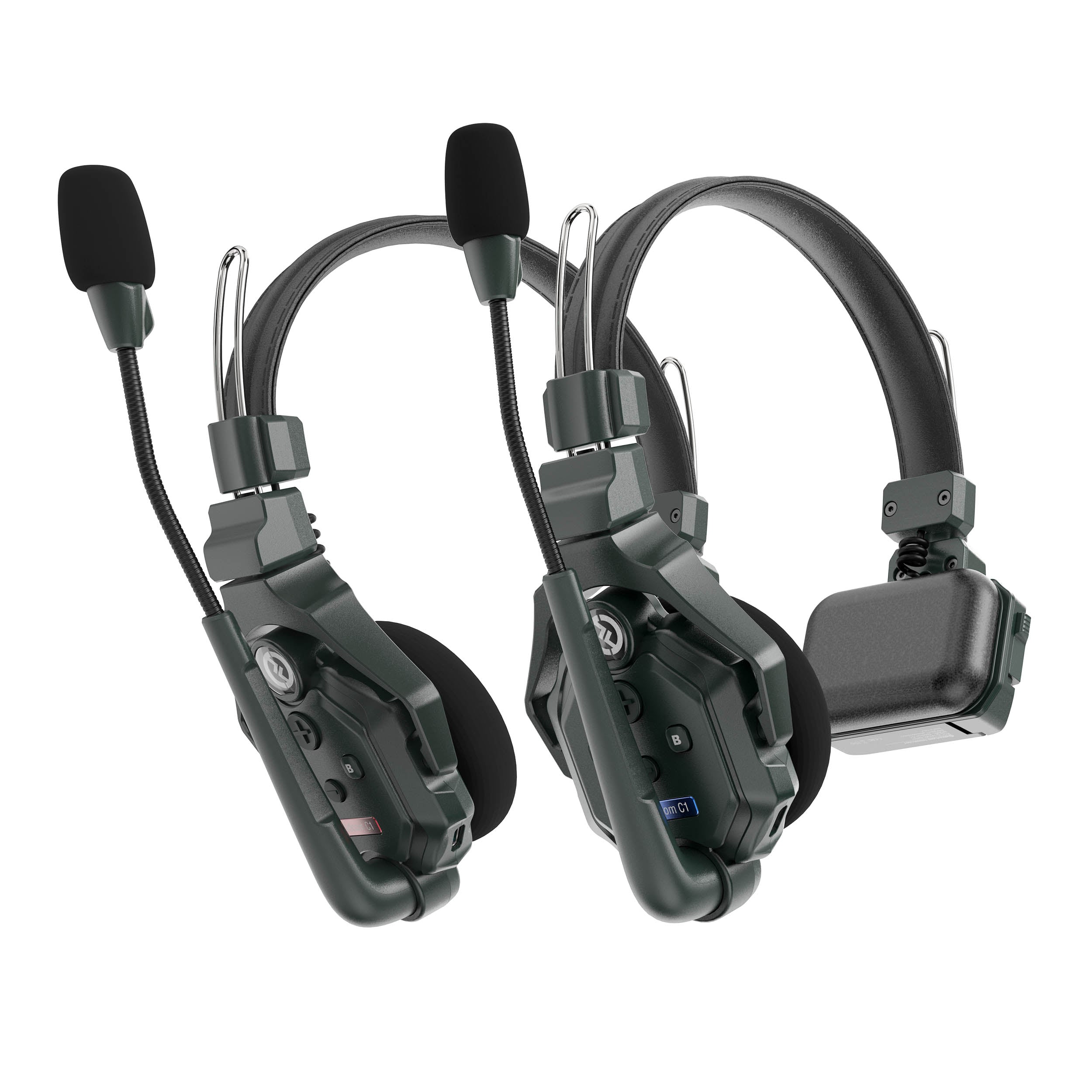 Solidcom C1 Full Duplex Wireless Intercom System - 2 Single Ear Headset Kit for Construction, Security & Event Teams - Clear Communication in Noisy Environments