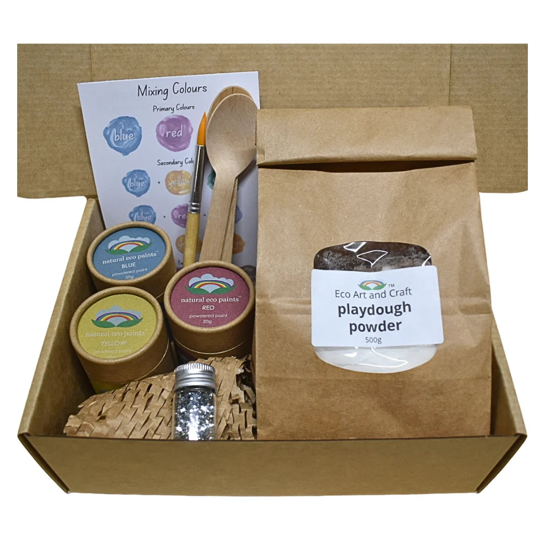 Eco-Friendly Art and Craft Kit with Gluten-Free Playdough & Paint - Creative DIY Fun for Kids, Sensory Play, Classroom Activities, and Birthday Party Favors