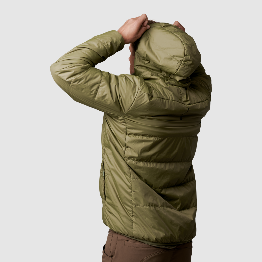 Men's Lightweight Tundra Jacket - Waterproof Windproof Winter Coat for Hiking & Outdoor Activities (Deep Moss Green)