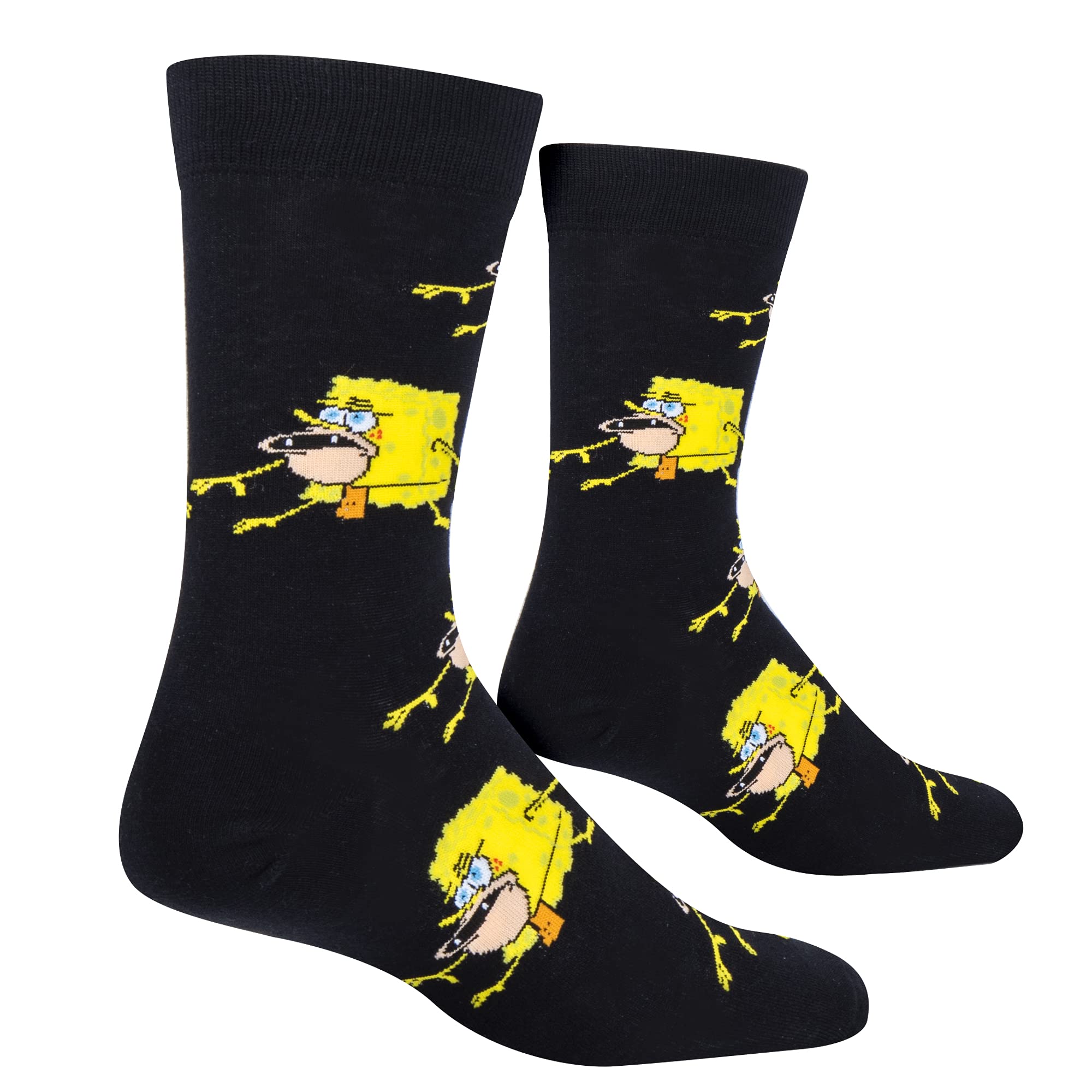 Funny Prehistoric Spongebob Graphic Print Socks for Men & Women - Comfortable Crew Socks with Cool Designs - Perfect for Gifts, Cosplay, and Daily Wear