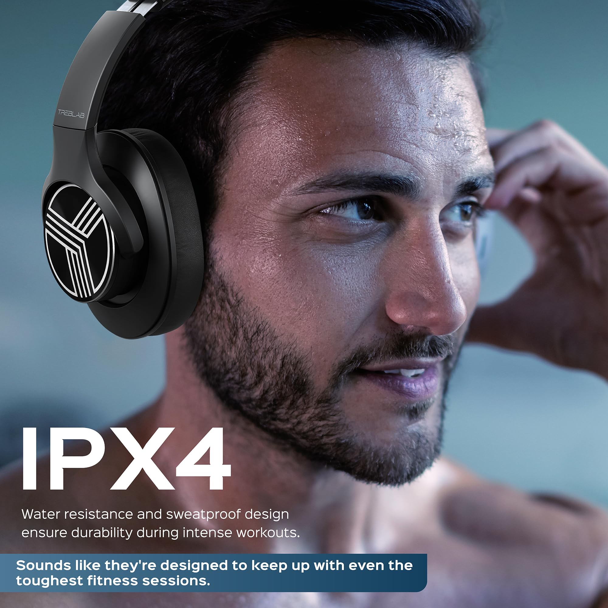 TREBLAB Z2 Wireless Bluetooth Headphones with Active Noise Cancelling - 35H Battery, HD Sound & Deep Bass, Foldable Over-Ear Design for Gym, Running, Travel & Workouts - Comfortable for Long Wear, Built-in Mic for Calls