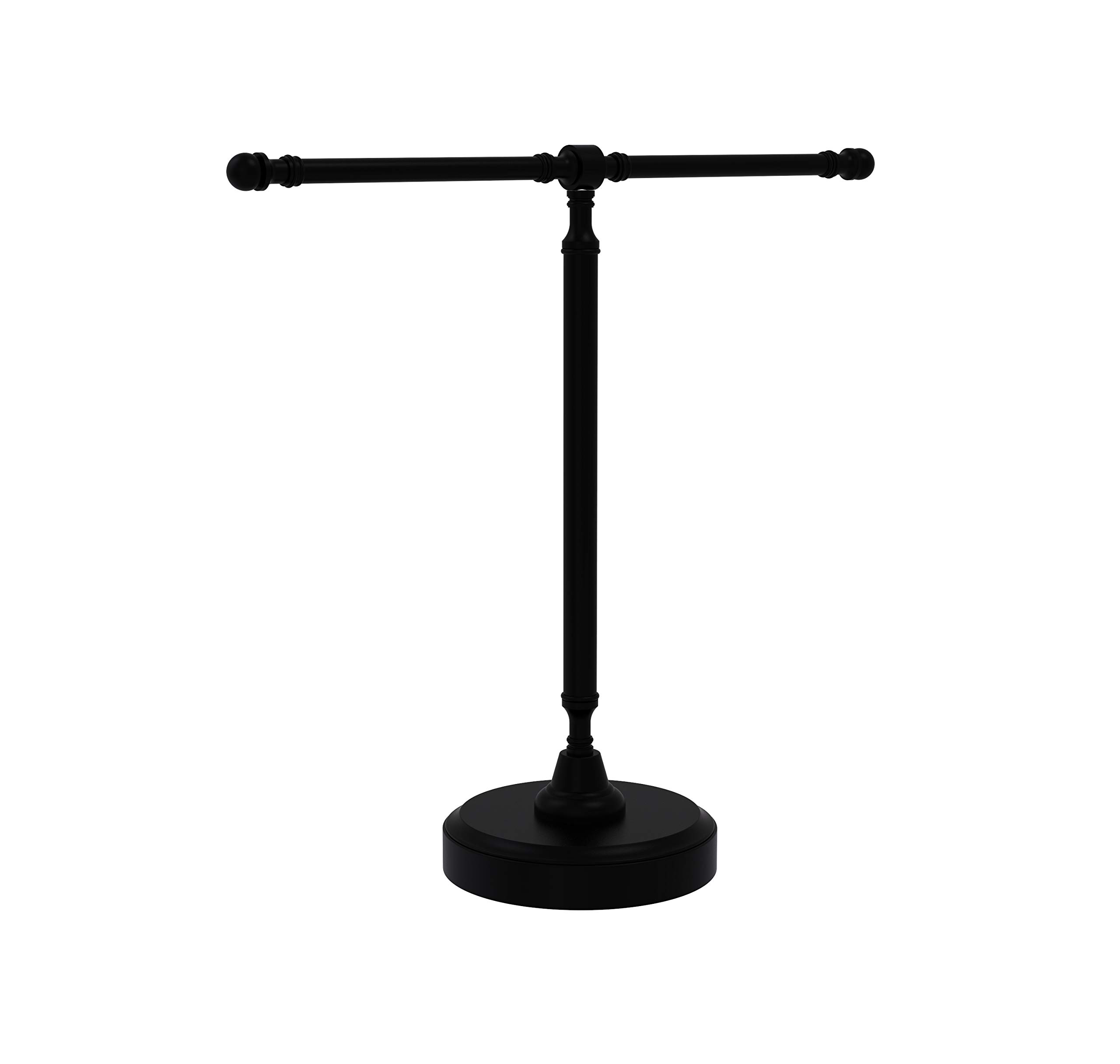 Allied Brass RWM-2-BKM Matte Black Wall Mounted 2-Arm Guest Towel Holder for Bathroom Vanity - Perfect for Powder Rooms, Guest Baths & Spa Decor