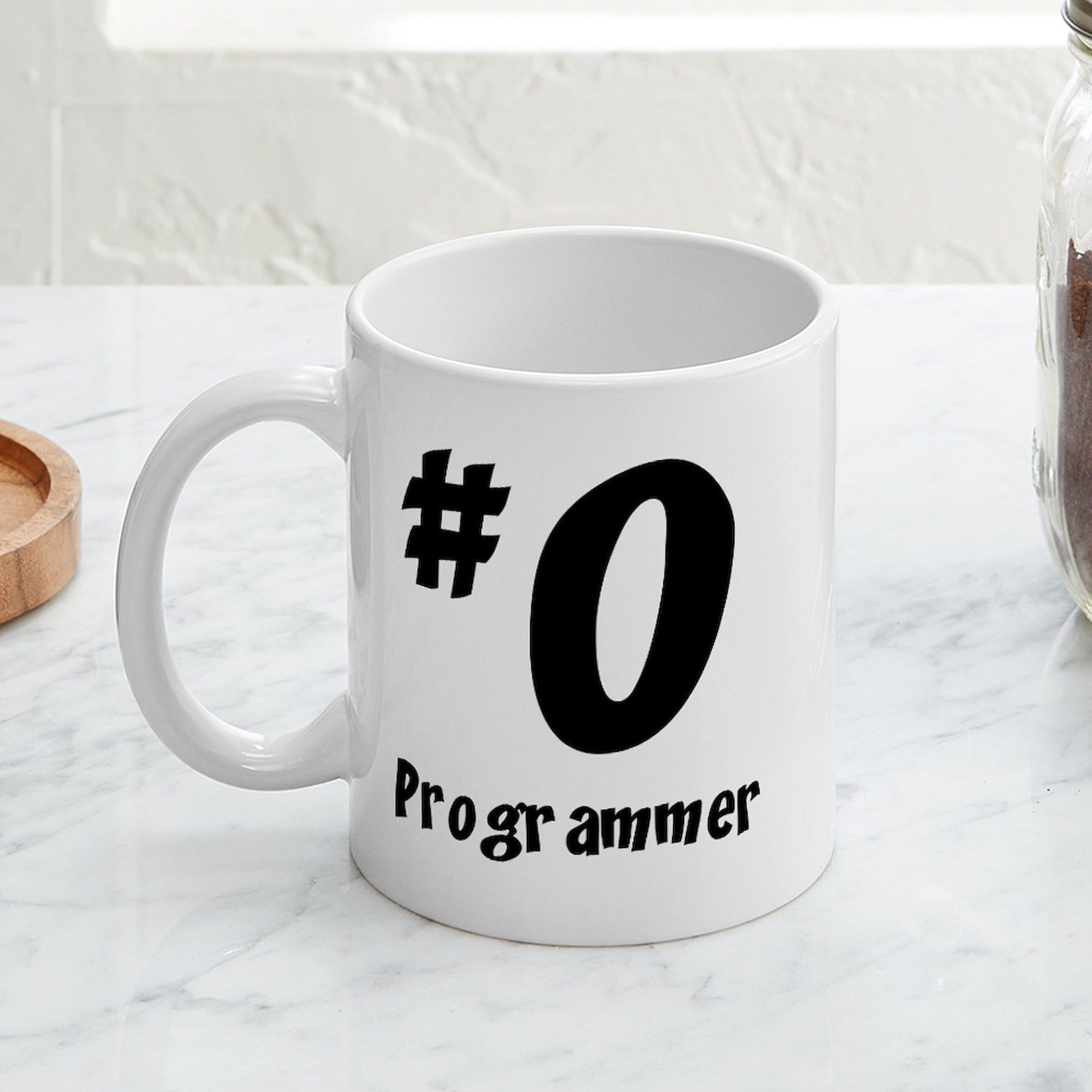 #0 Programmer Mug - 11 oz (325 ml) Ceramic Coffee Cup with Handle - Perfect for Coding, Office & Home Use - Funny Gift for Software Engineers & Developers