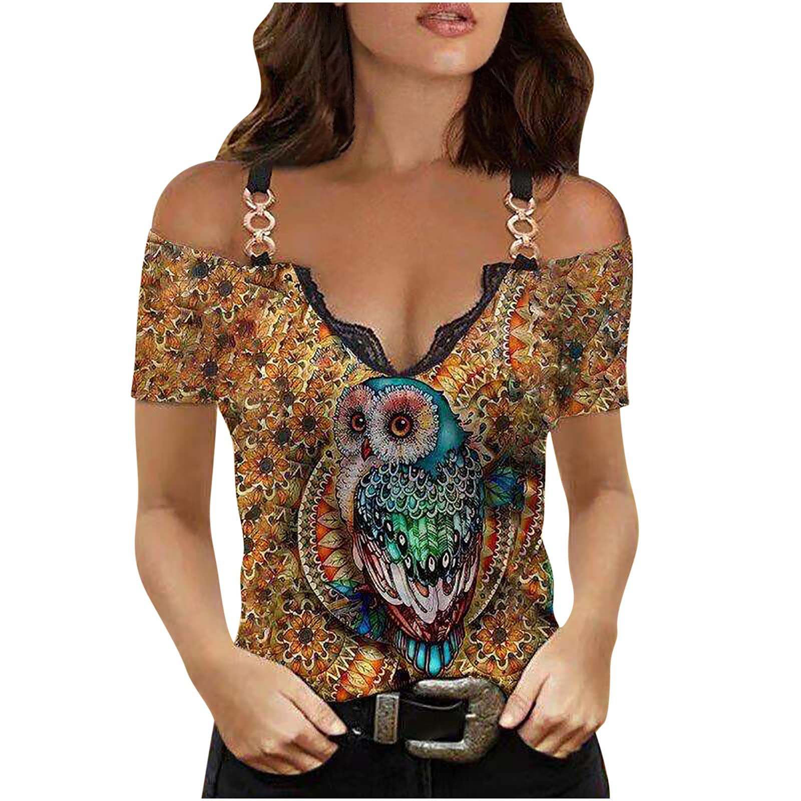 Women's Casual Short Sleeve T-Shirts - Lantern Sleeve Blouse, Cute Loose Fit Basic Summer Top for Women | Perfect for Beach Outings, Weekend Brunch & Casual Everyday Wear