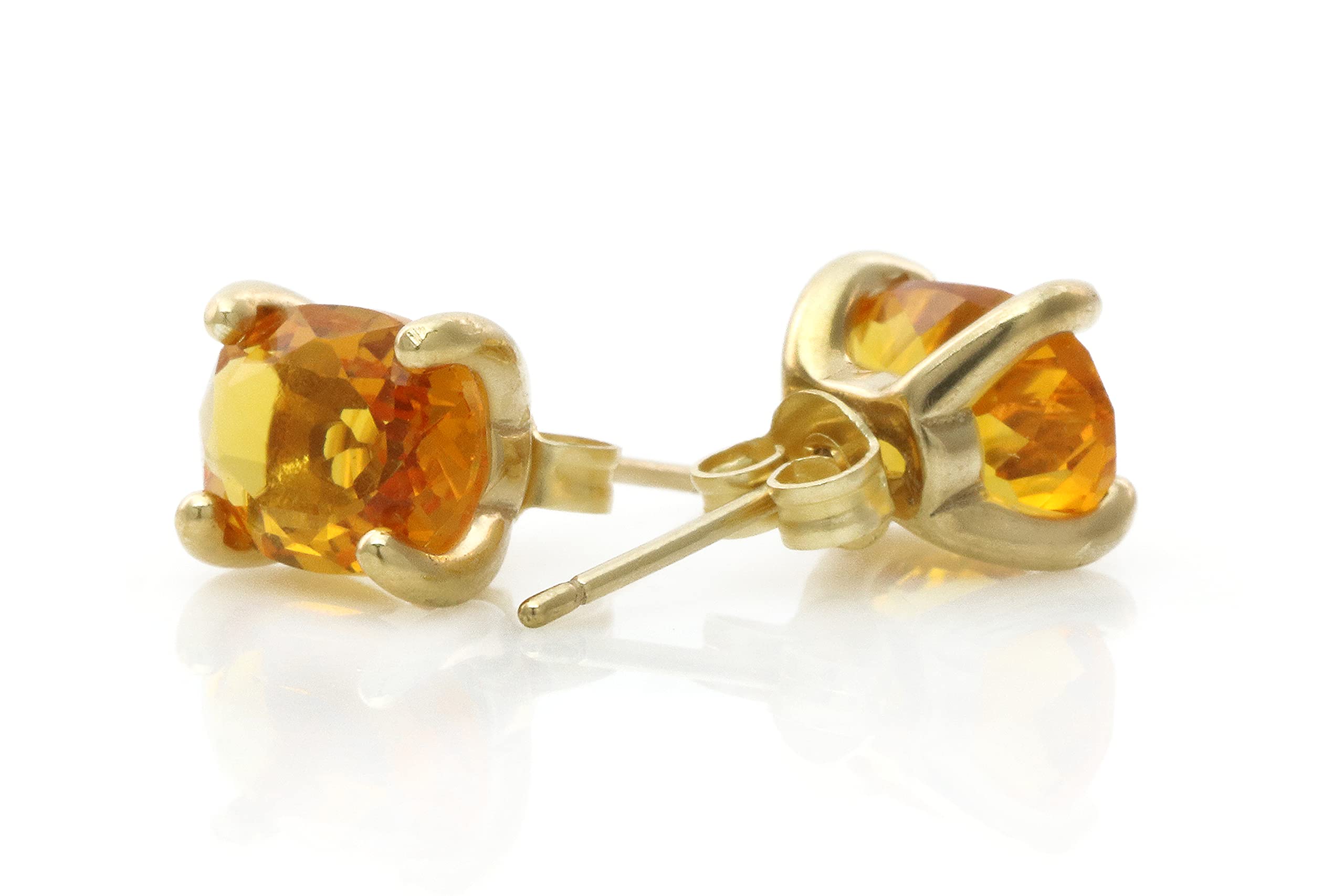 Handmade Citrine Oval Stud Earrings for Women - Dainty Birthstone Jewelry with Gift Box | Perfect for Gifts, Everyday Wear & Special Occasions