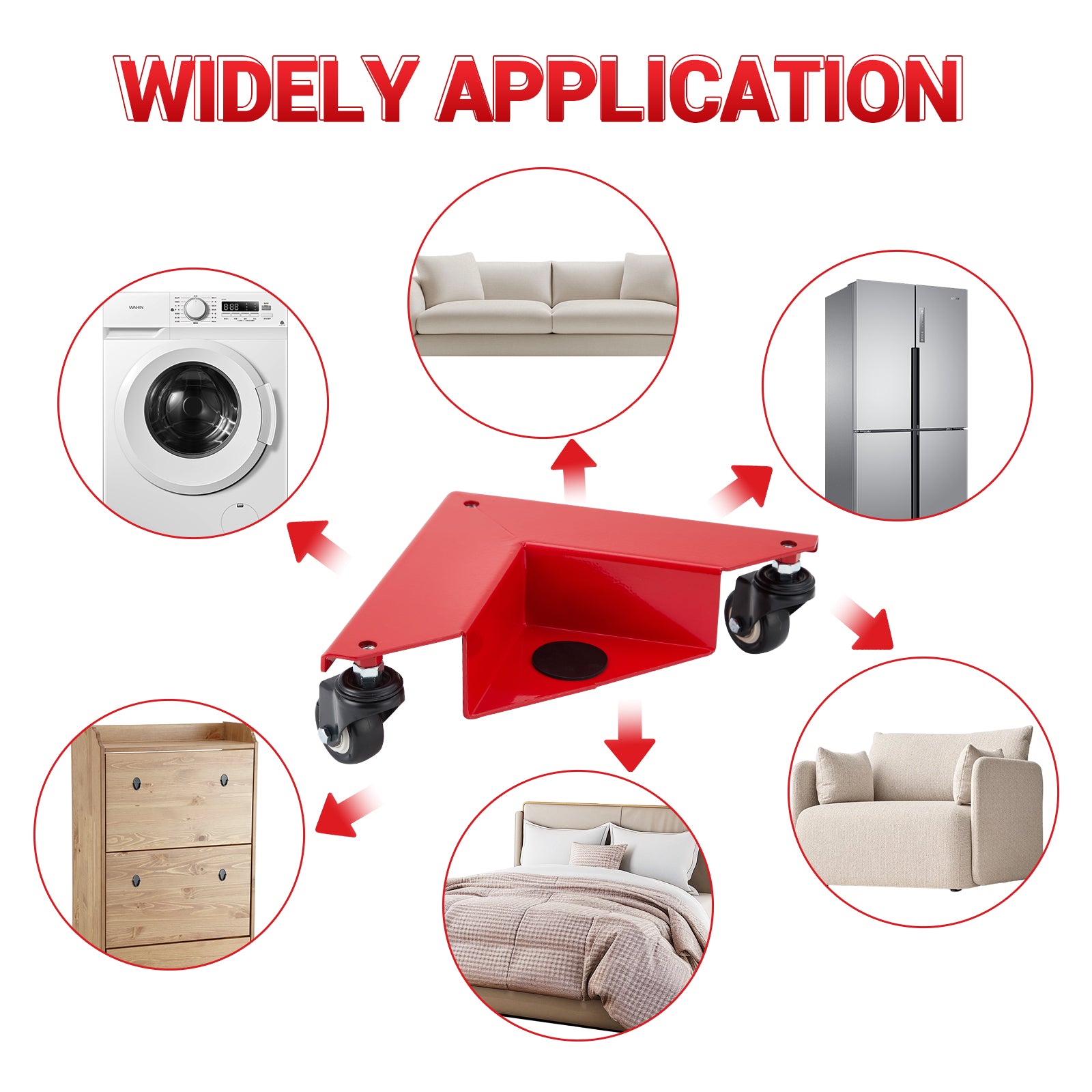 Heavy Duty 4-Piece Furniture Dolly Set - 1380 Lbs Capacity, 4-Wheel Furniture Movers for Sofas, Refrigerators & Large Items | Home Moving, Warehouse & Office Use