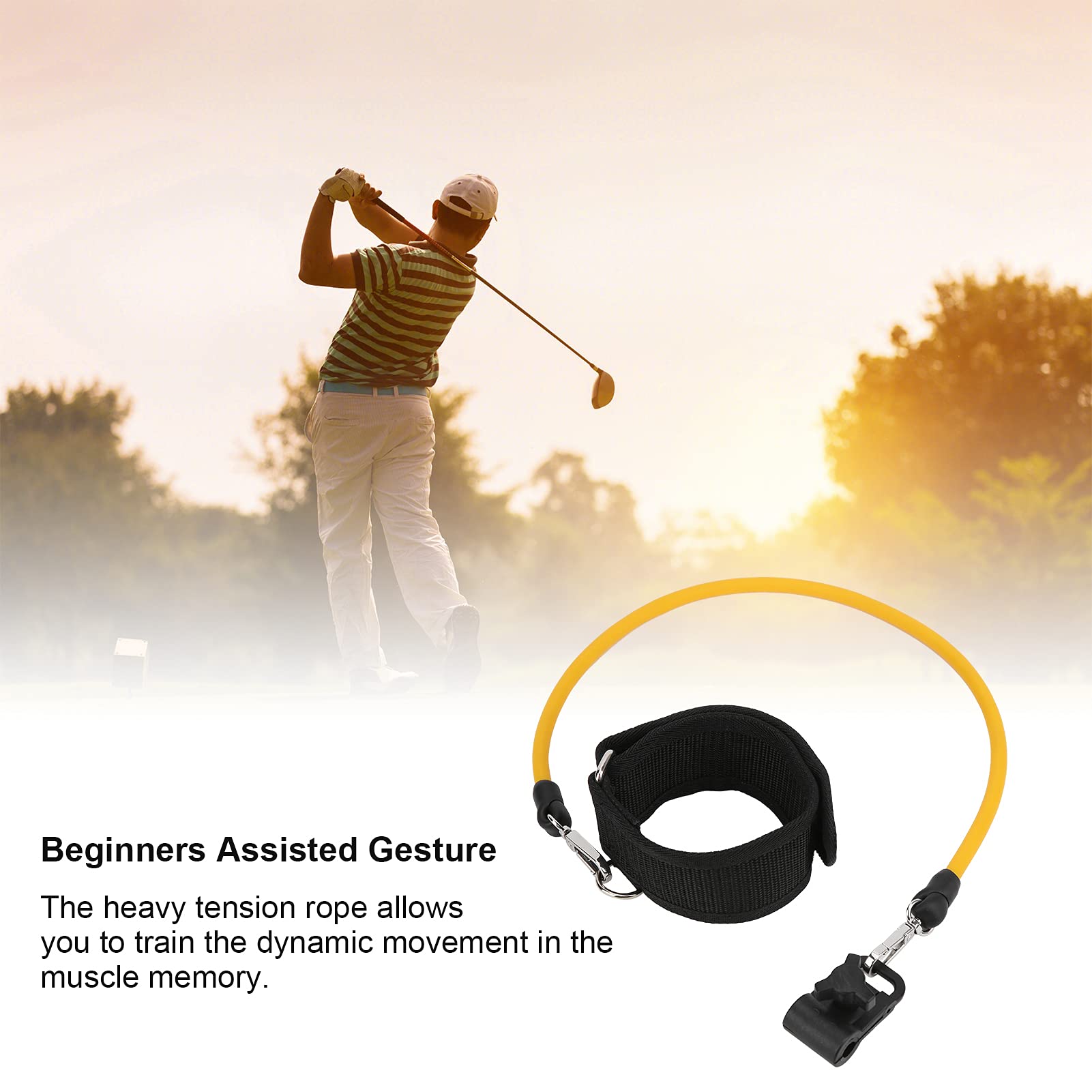 Golf Swing Trainer for Beginners - Arm Strength & Release Training Aid with Elastic Rope | Improve Golf Swing Mechanics | Perfect for Driving Range & Home Practice