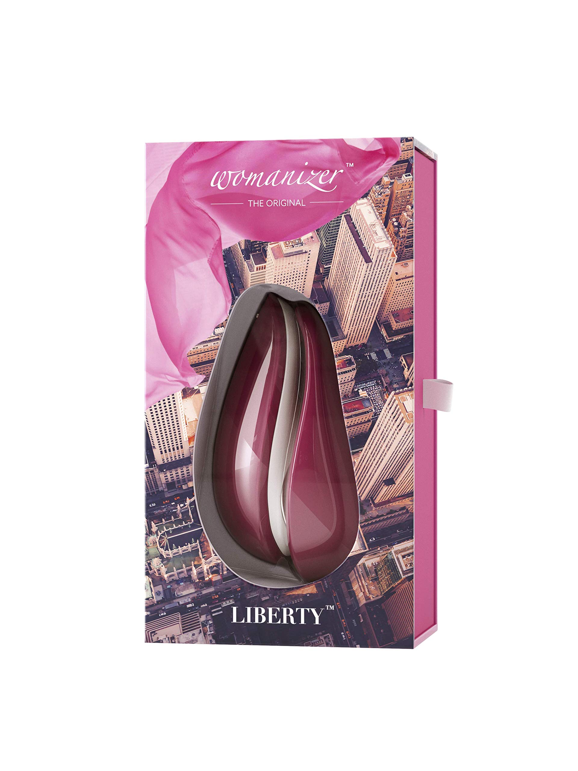 Womanizer Liberty Clitoral Stimulator - 6 Suction Speeds, Waterproof, Travel Cover Included - Red Wine - Perfect for Solo Play, Couples Use & Travel-Friendly Adult Pleasure Toy