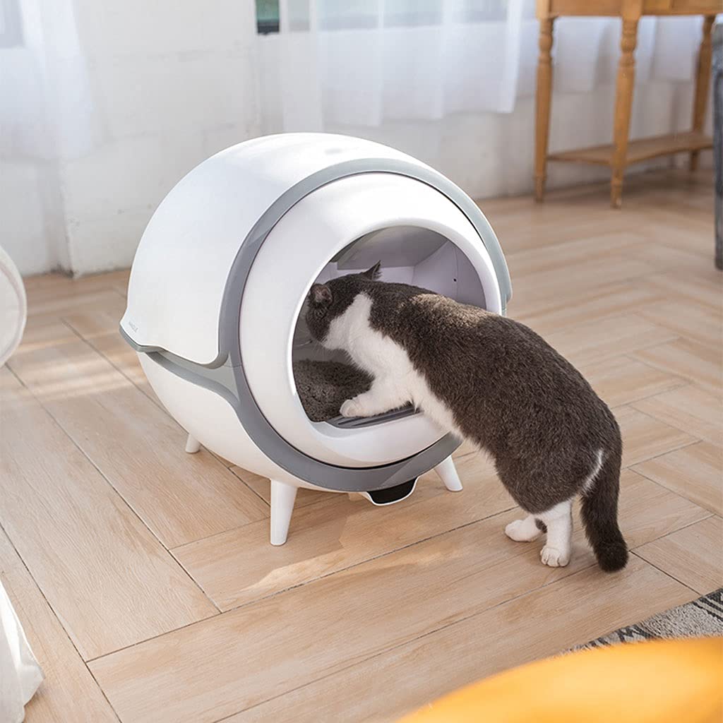 Automatic Self-Cleaning Cat Litter Box - Fully Enclosed Smart Electric Cat Toilet with Odor Control - High-End Poop Scooping Machine for Indoor Cats - Perfect for Small Apartments & Multi-Cat Homes