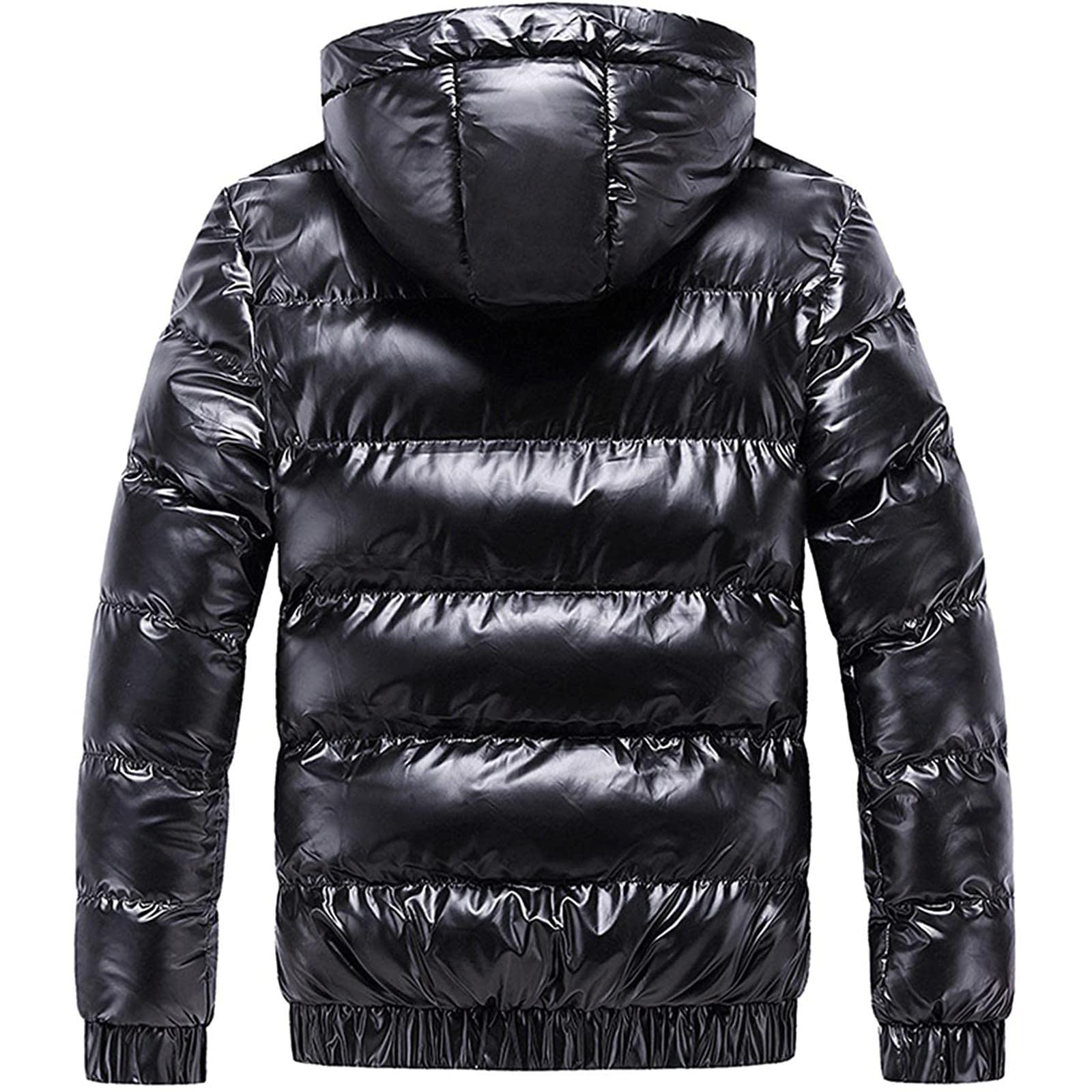 Men's Winter Coats & Jackets - Warm Hooded Padded Down Jacket, Reflective Bubble Shiny Outerwear (UK Size 10-20) | Casual Thick Cotton Hoody for Cold Weather, Snow Activities & Daily Wear