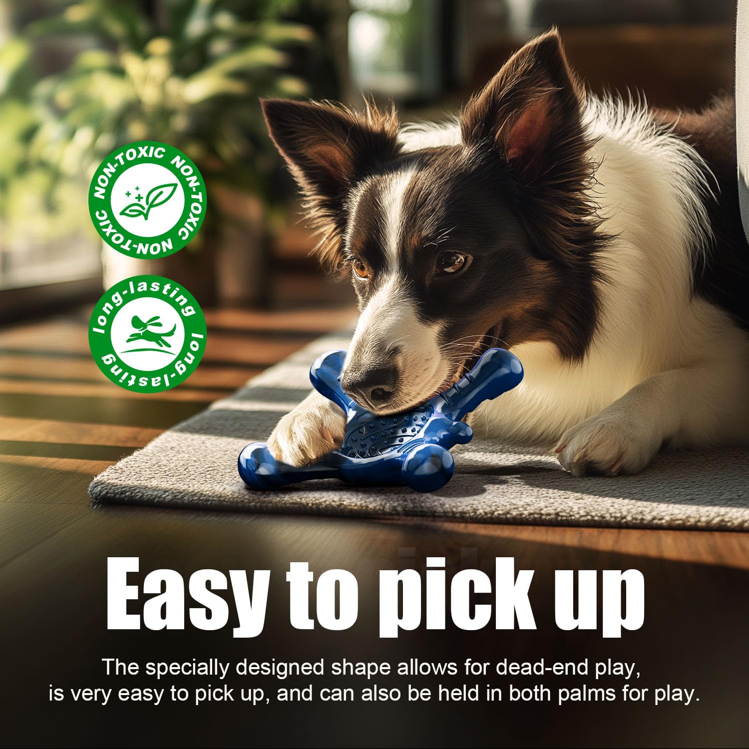 Durable Nylon Indestructible Dog Chew Toy for Aggressive Chewers - Hedgehog-Shaped Bacon Flavor Chewing Toy for Medium & Large Dogs - Long-Lasting Boredom Buster for Playtime & Training - Blue