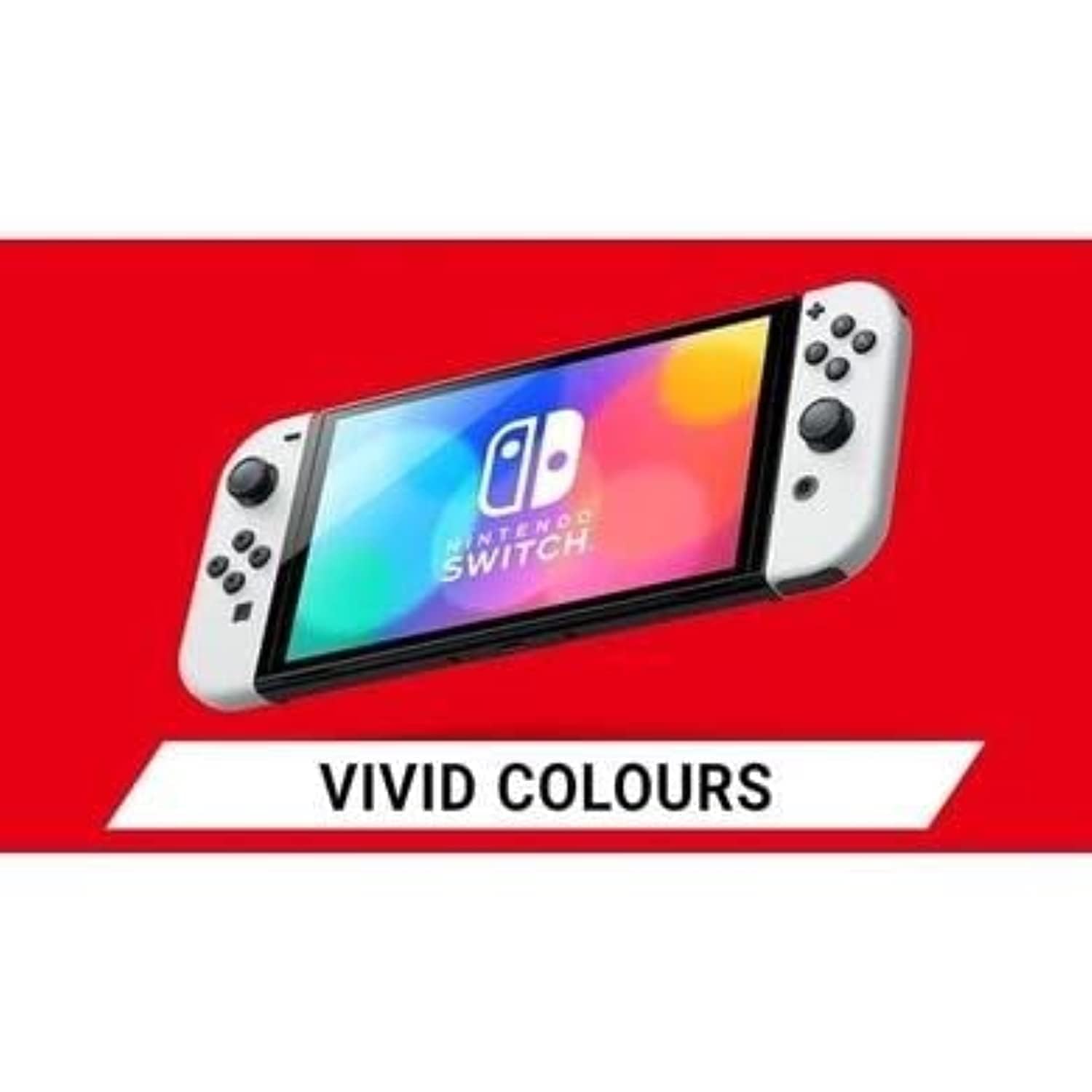 Refurbished Nintendo Switch OLED Model with White Joy-Con Controllers - Portable Gaming Console for Travel, Home Entertainment & Multiplayer Fun