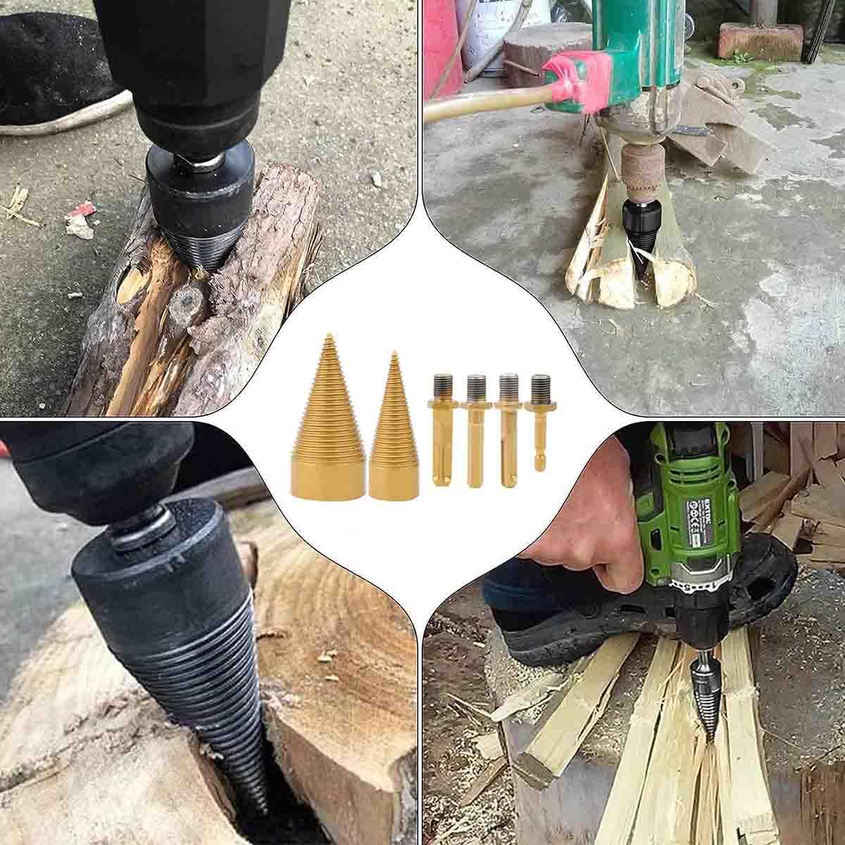 **Sherem Easysplit Drill Bit - Wood Splitter for Firewood, Easy Split Drill Bit Set for Log Splitting & Firewood Preparation (1 Set) - Perfect for Camping, Fireplaces & Wood Stoves**