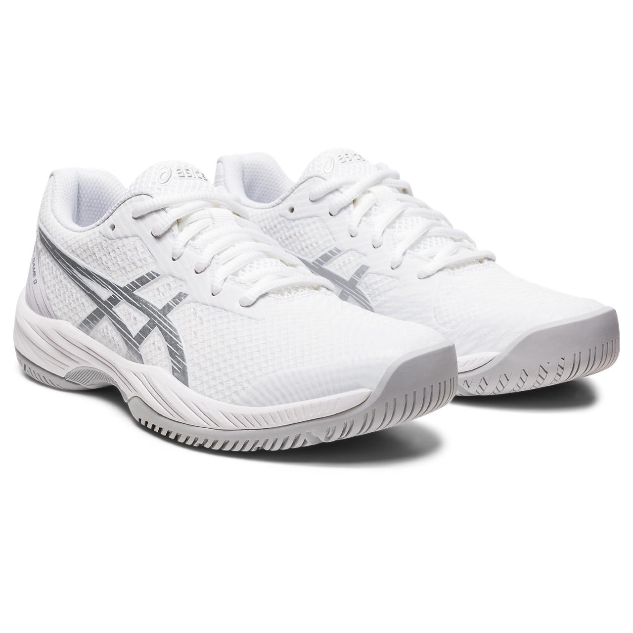 ASICS Gel Game 9 Women's Tennis Shoes - White/Silver - Lightweight Cushioned Court Shoes for Women - Perfect for Tennis, Pickleball & Gym Training