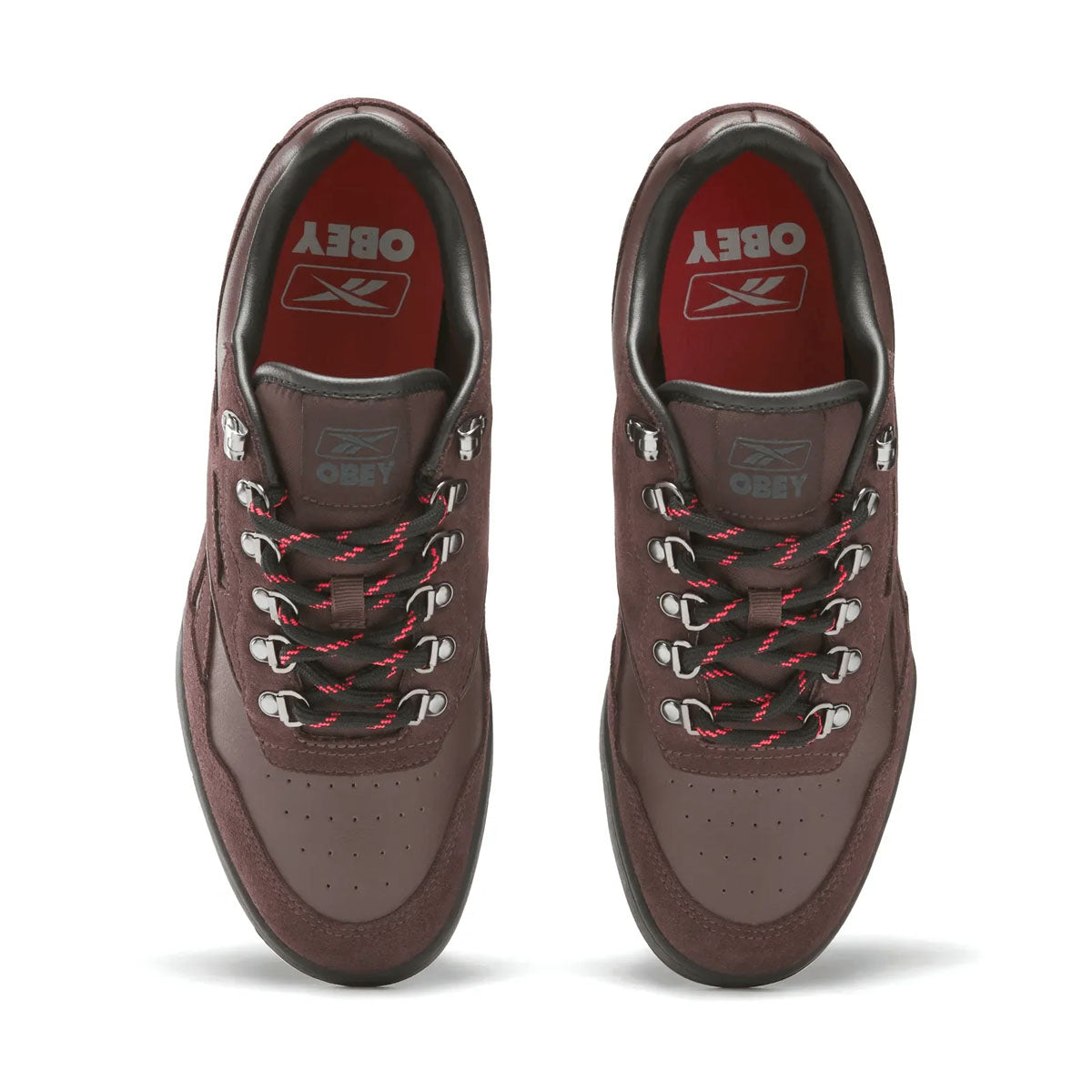 Original OBEY BB 4000 II Sneakers - Brown Black Red Colorway - Men's Casual Skate Shoes for Streetwear & Urban Fashion
