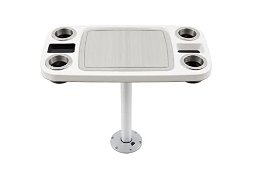 Glossy White Table/Silver Leg W/Titanium Grey Mat