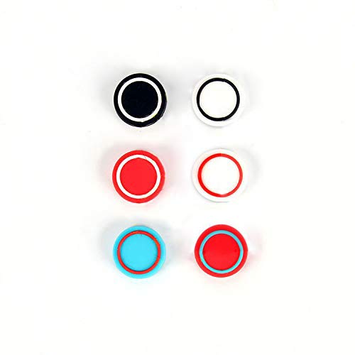 6-Pack Silicone Non-Slip Thumb Grips for Nintendo Switch & Pokeball Plus Controller - Anti-Slip Joystick Caps for Enhanced Gaming Comfort (Color #1) - Perfect for Switch Lite, OLED, and Pokeball Plus Accessories